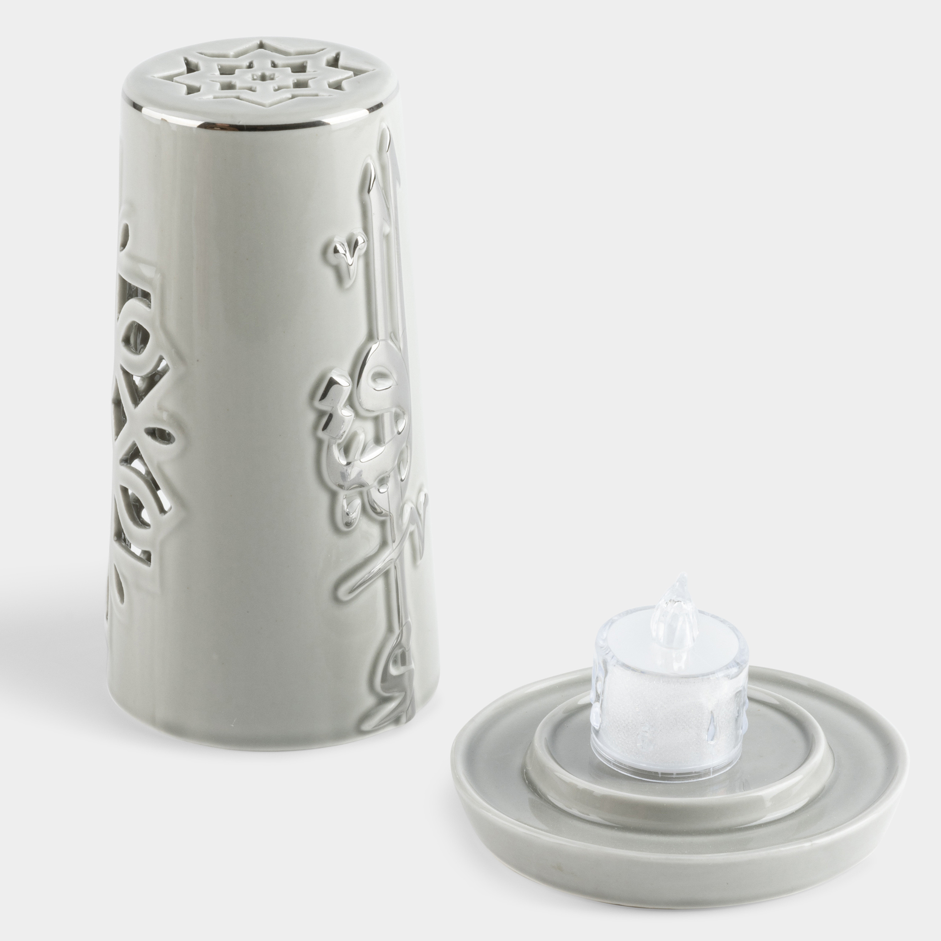 Otantik Lqaa Electronic Candle and Porcelain Holder Set - 17 cms-household-decor-candleholdersandlanterns-image-4