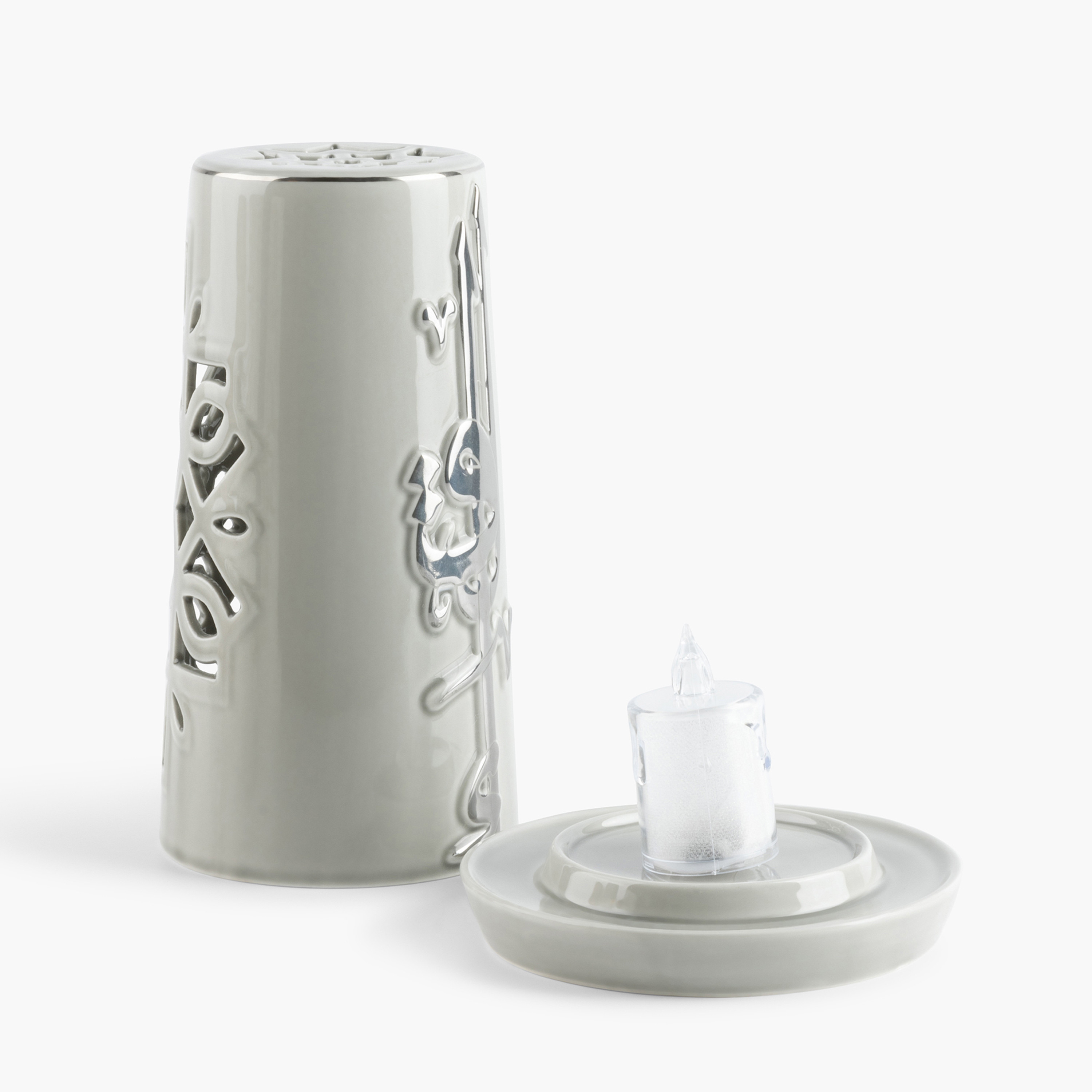 Otantik Lqaa Electronic Candle and Porcelain Holder Set - 20 cms-household-decor-candleholdersandlanterns-image-4