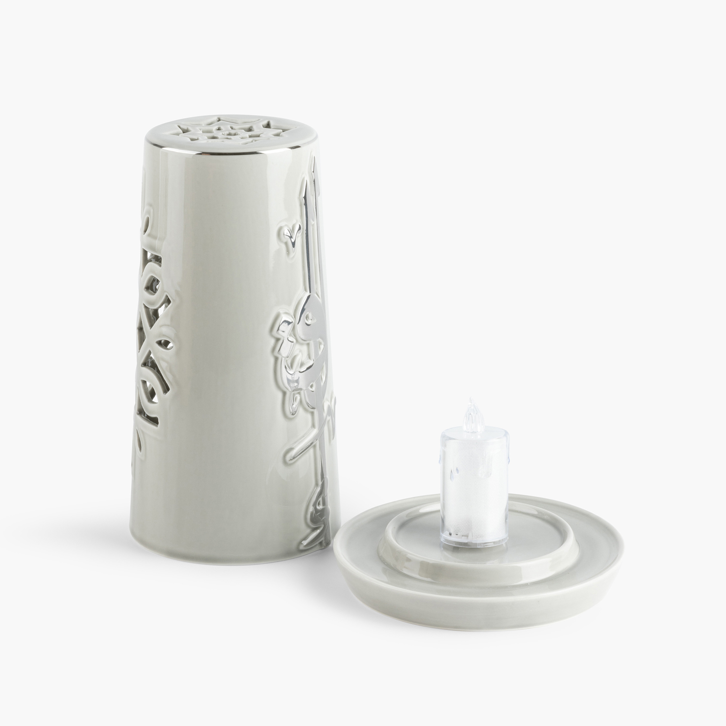 Otantik Lqaa Electronic Candle and Porcelain Holder Set - 23 cms-household-decor-candleholdersandlanterns-image-4
