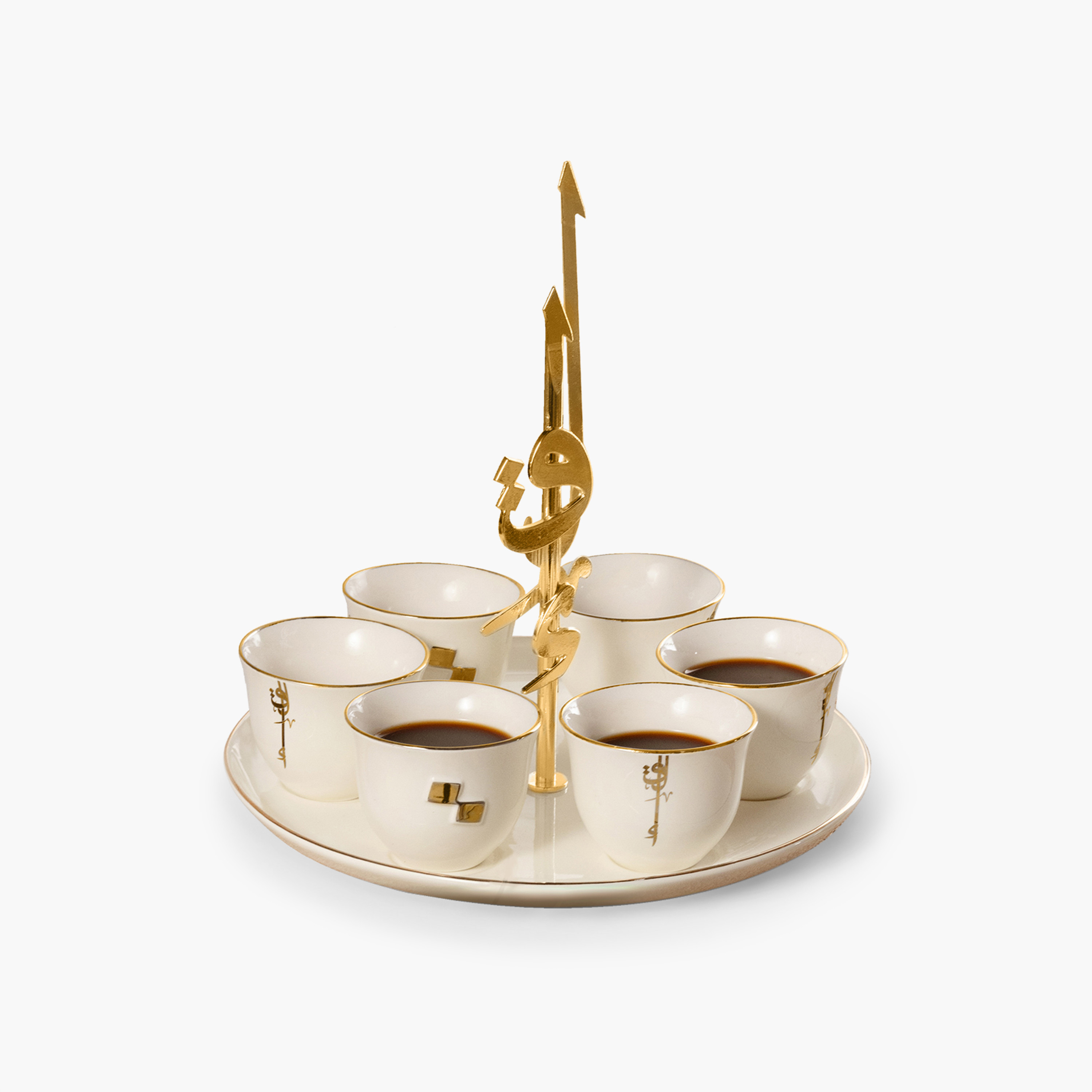 Otantik Lqaa 6-Piece Porcelain Kahwa Cup Set with Stand - 50 ml-household-dining-teaandcoffee-teaandcoffeesets-image-3