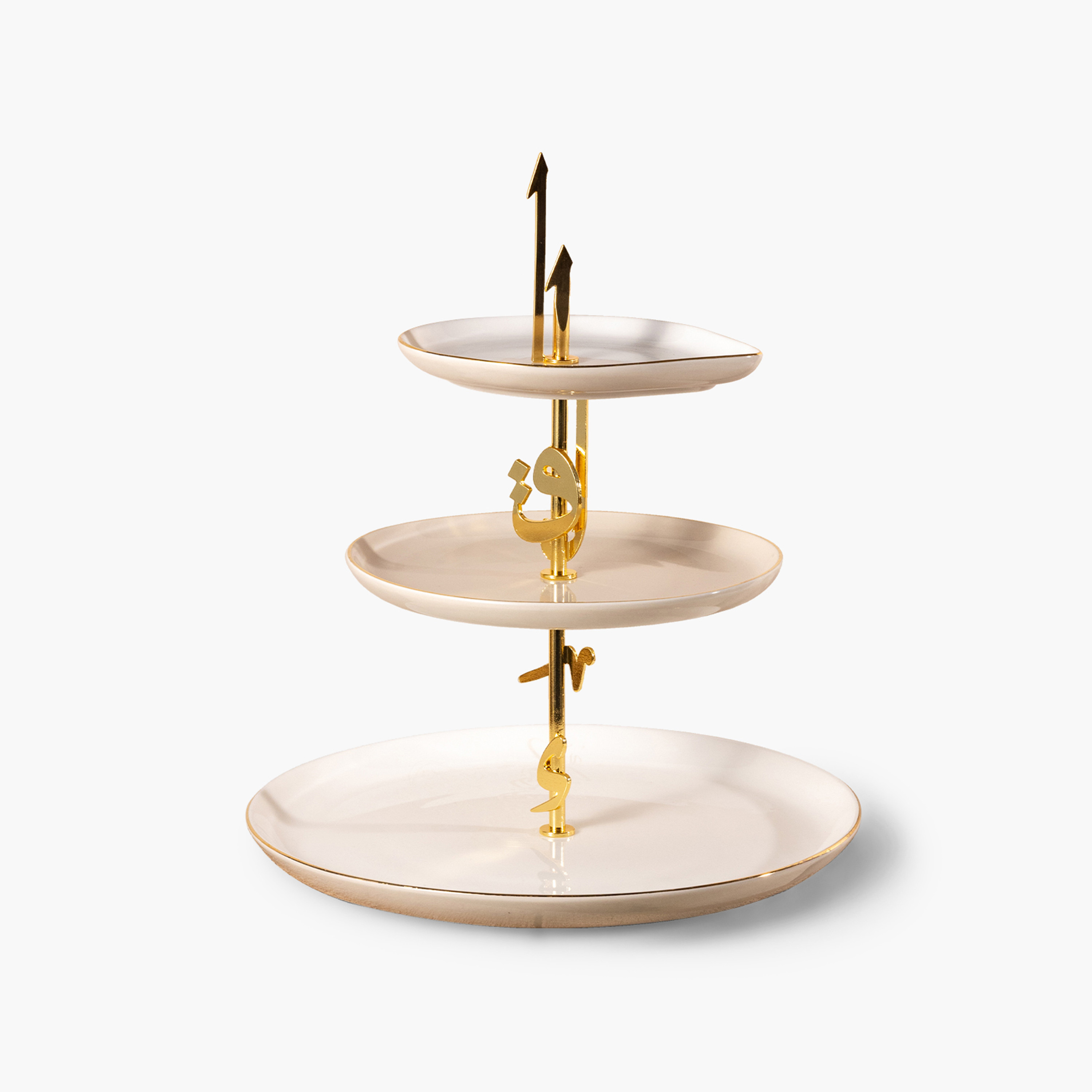حامل كيك بورسلان 3 طوابق لقاء من أوتانتيك - 27x27 سم-household-dining-serveware-cakestands-image-3