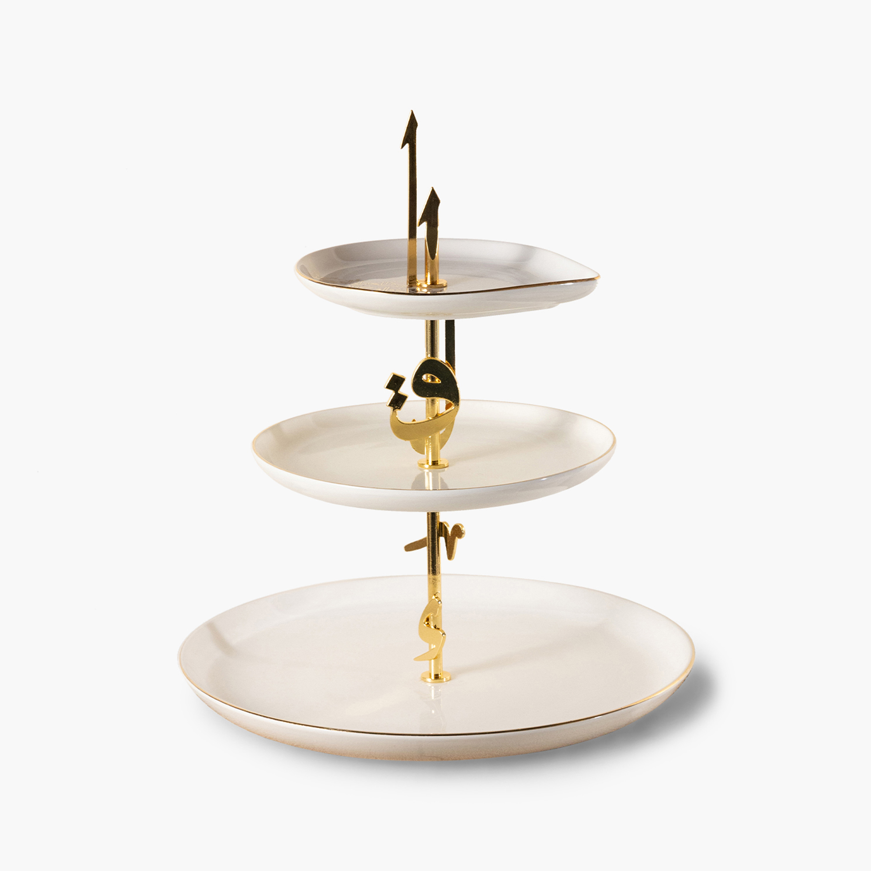 Otantik Lqaa 3-Tier Porcelain Cake Stand - 27x27 cms-household-dining-serveware-cakestands-image-3