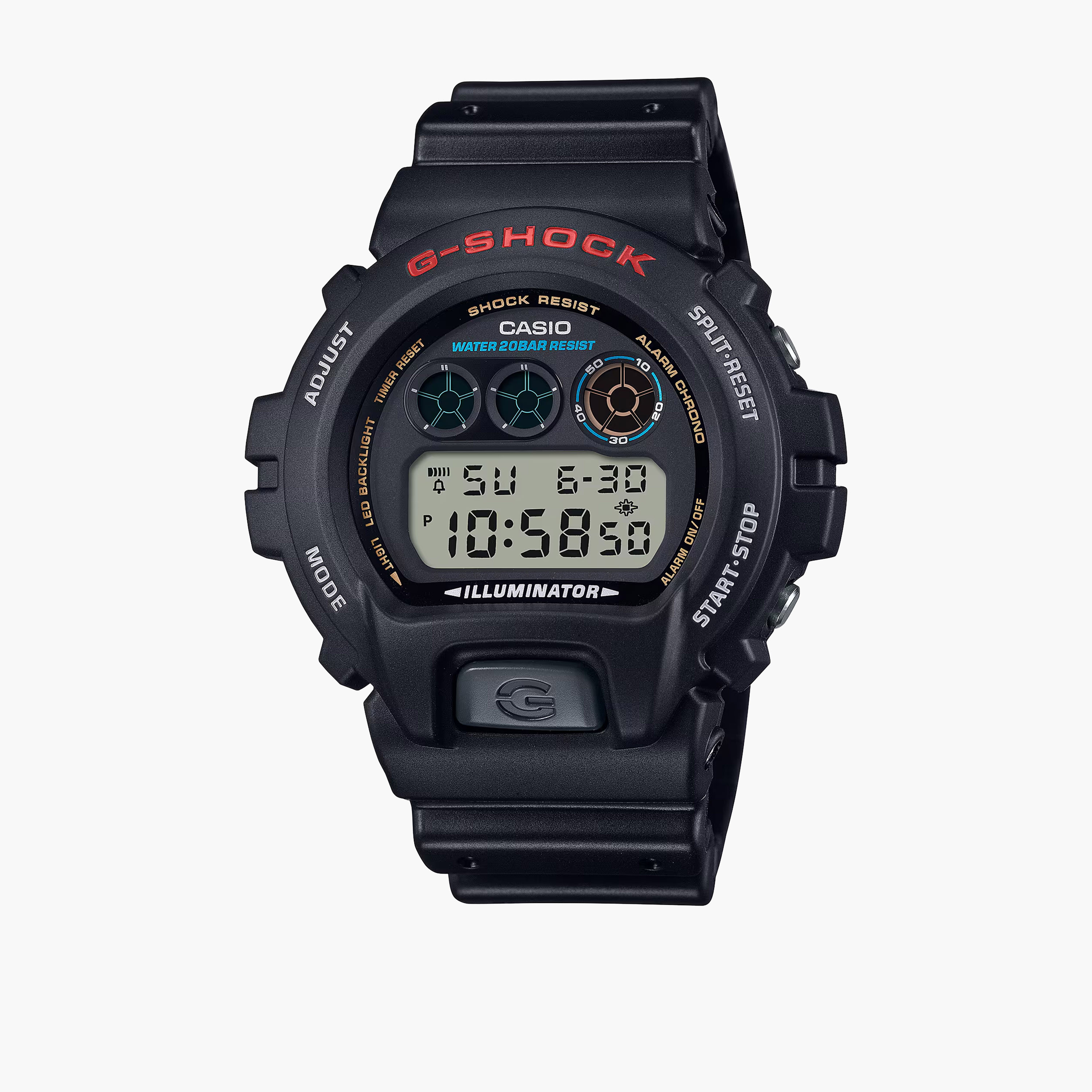جي- شوك-  ساعة رقمية للرجال 53 مم سوار بلاستيكي أسود | DW-6900U-1DR-men-watchesandjewellery-watches-image-1