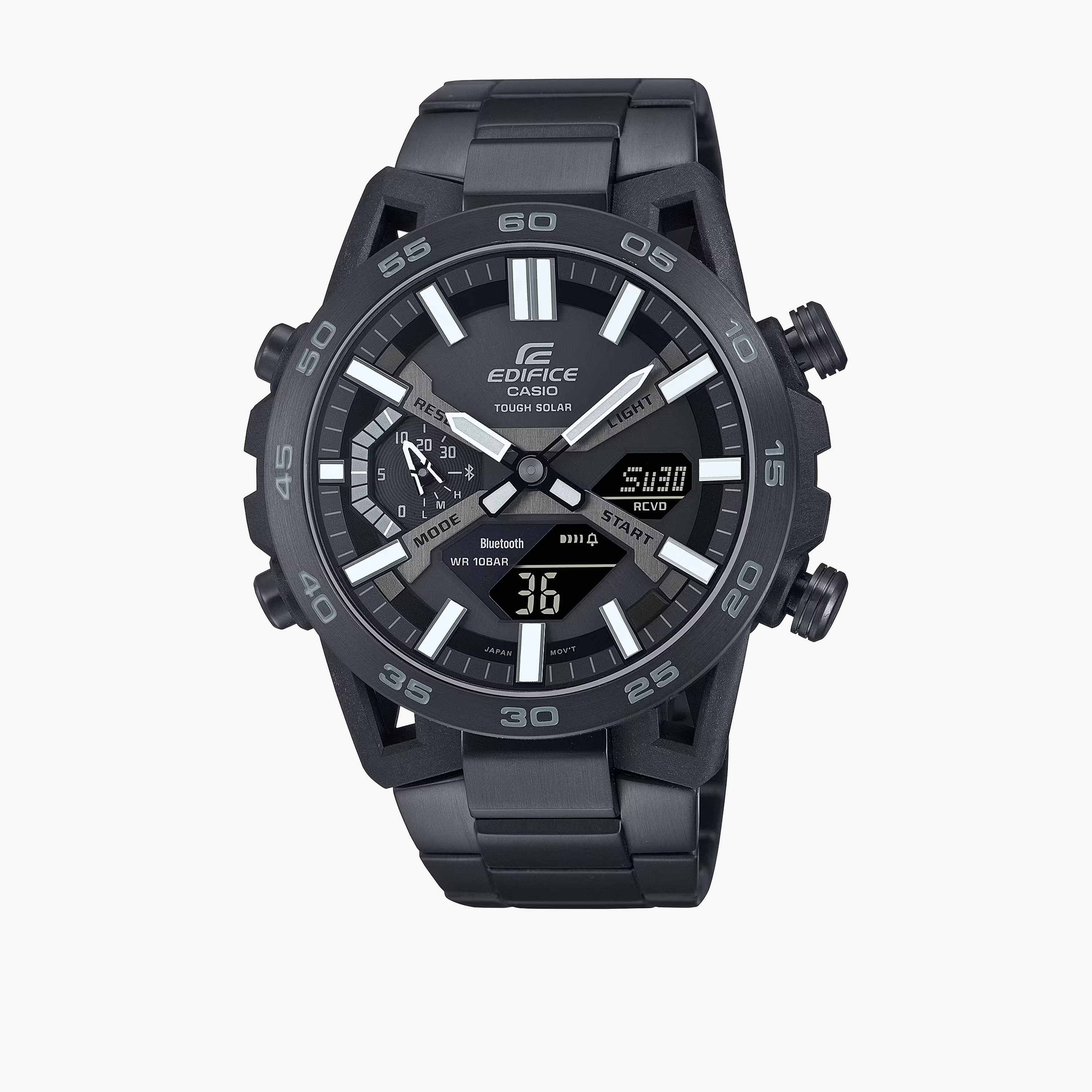 Casio Edifice Men's 51MM Black Analog-Digital Stainless Steel Strap Watch | ECB-2000DC-1BDF-men-watchesandjewellery-watches-image-1