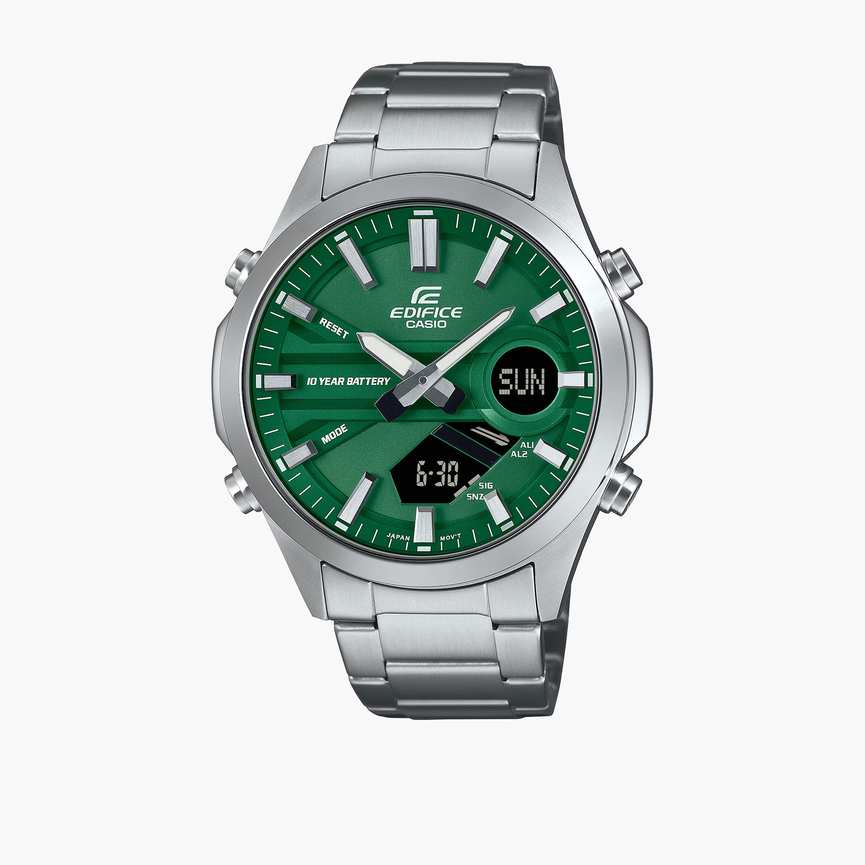 Casio Edifice Men's 50MM Silver Analog-Digital Stainless Steel Strap Watch | EFV-C120D-3ADF-men-watchesandjewellery-watches-image-1