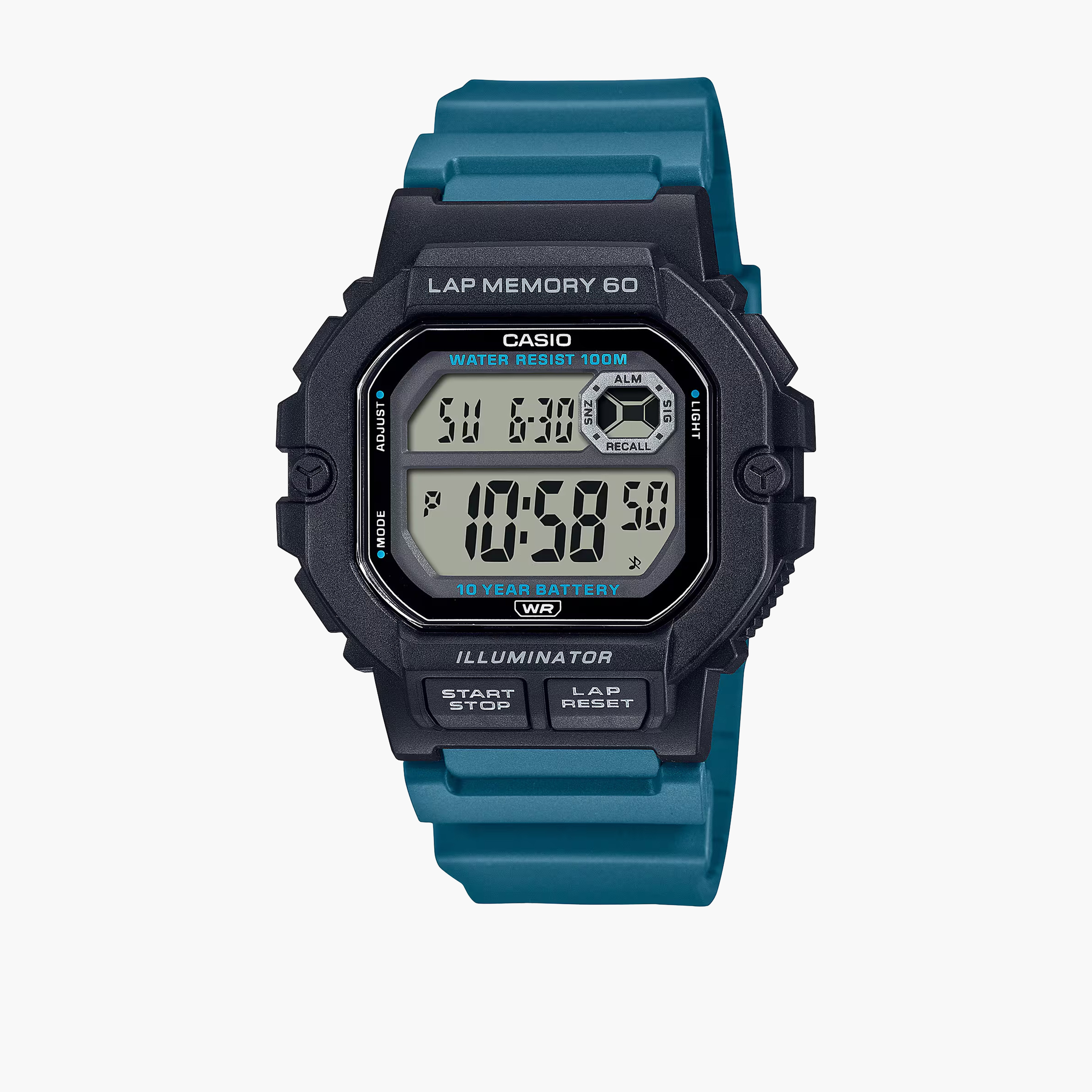 كاسيو-  ساعة رقمية سوار بلاستيكي أزرق | WS-1400H-3AVDF-men-watchesandjewellery-watches-image-1