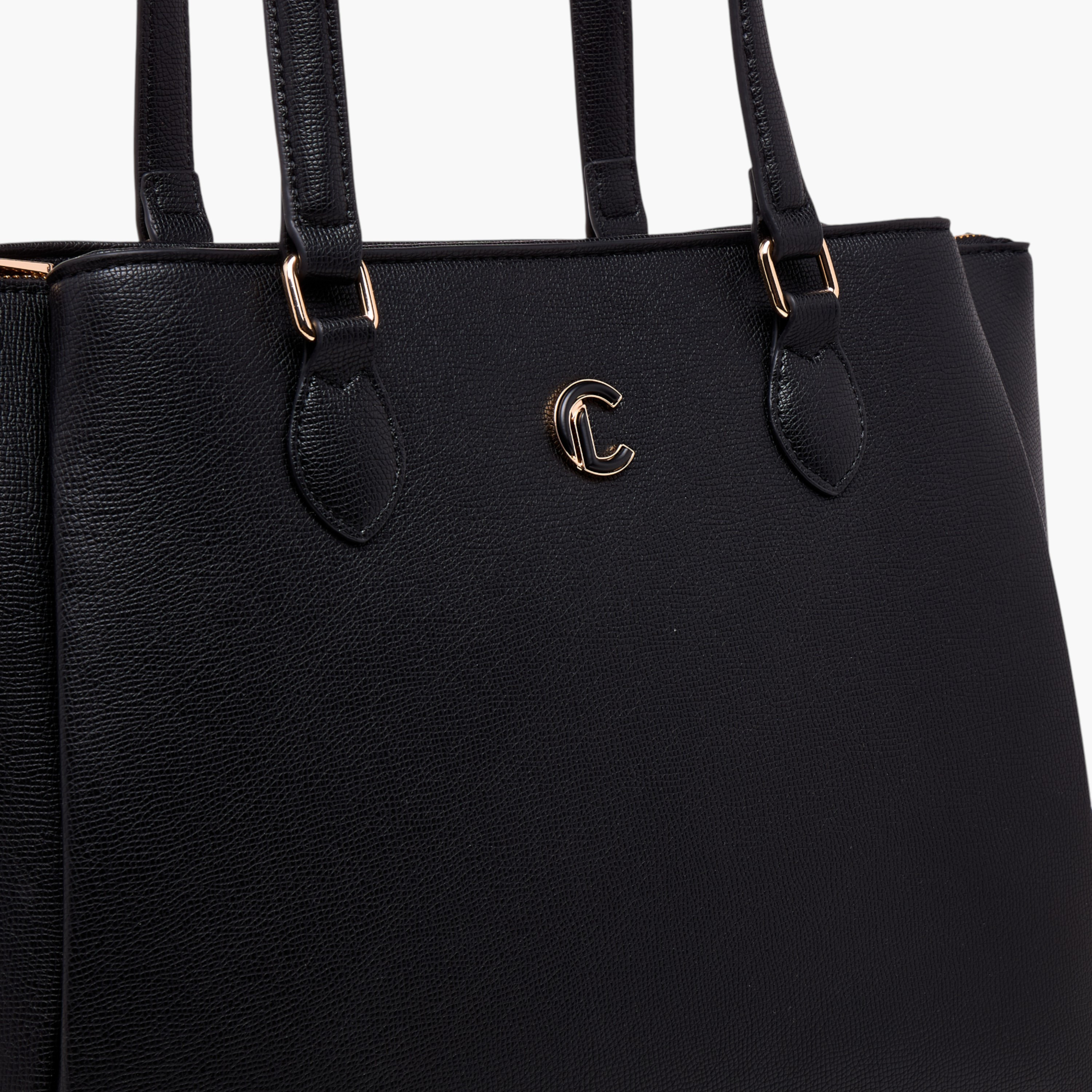 شنطة توت سادة مع حزام قابل للفصل وسحاب إغلاق من لو كومفورت-women-bagsandwallets-handbags-image-5