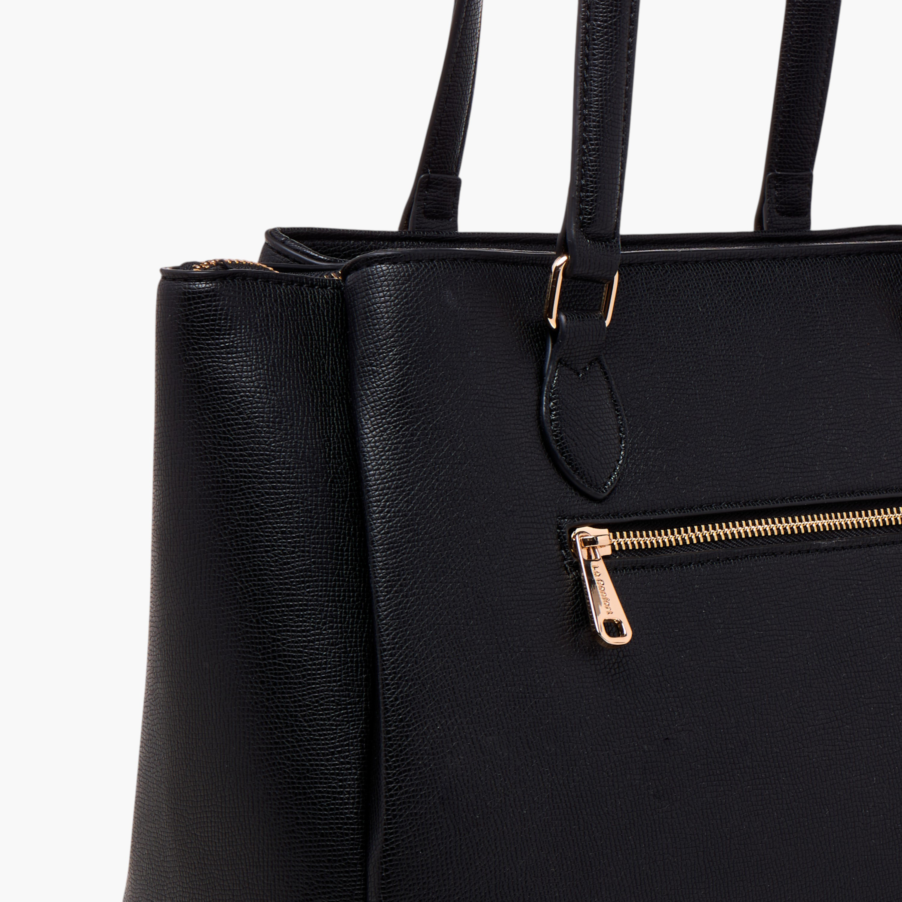 شنطة توت سادة مع حزام قابل للفصل وسحاب إغلاق من لو كومفورت-women-bagsandwallets-handbags-image-6