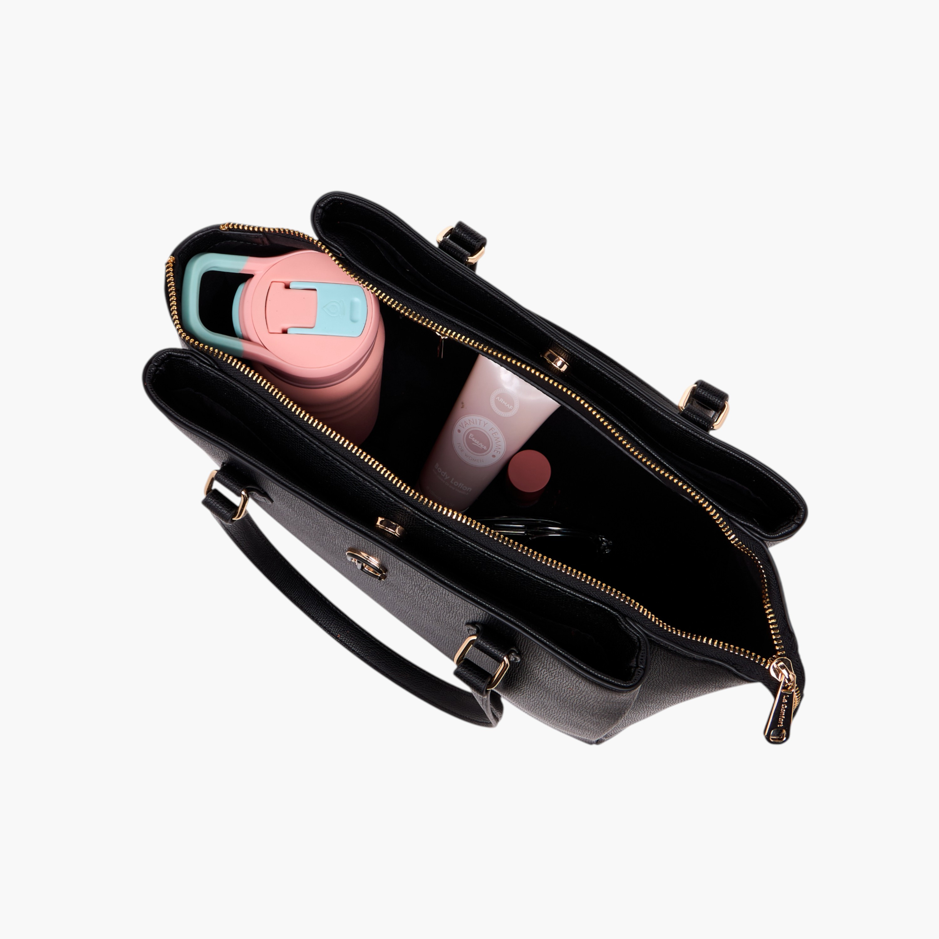 شنطة توت سادة مع حزام قابل للفصل وسحاب إغلاق من لو كومفورت-women-bagsandwallets-handbags-image-8