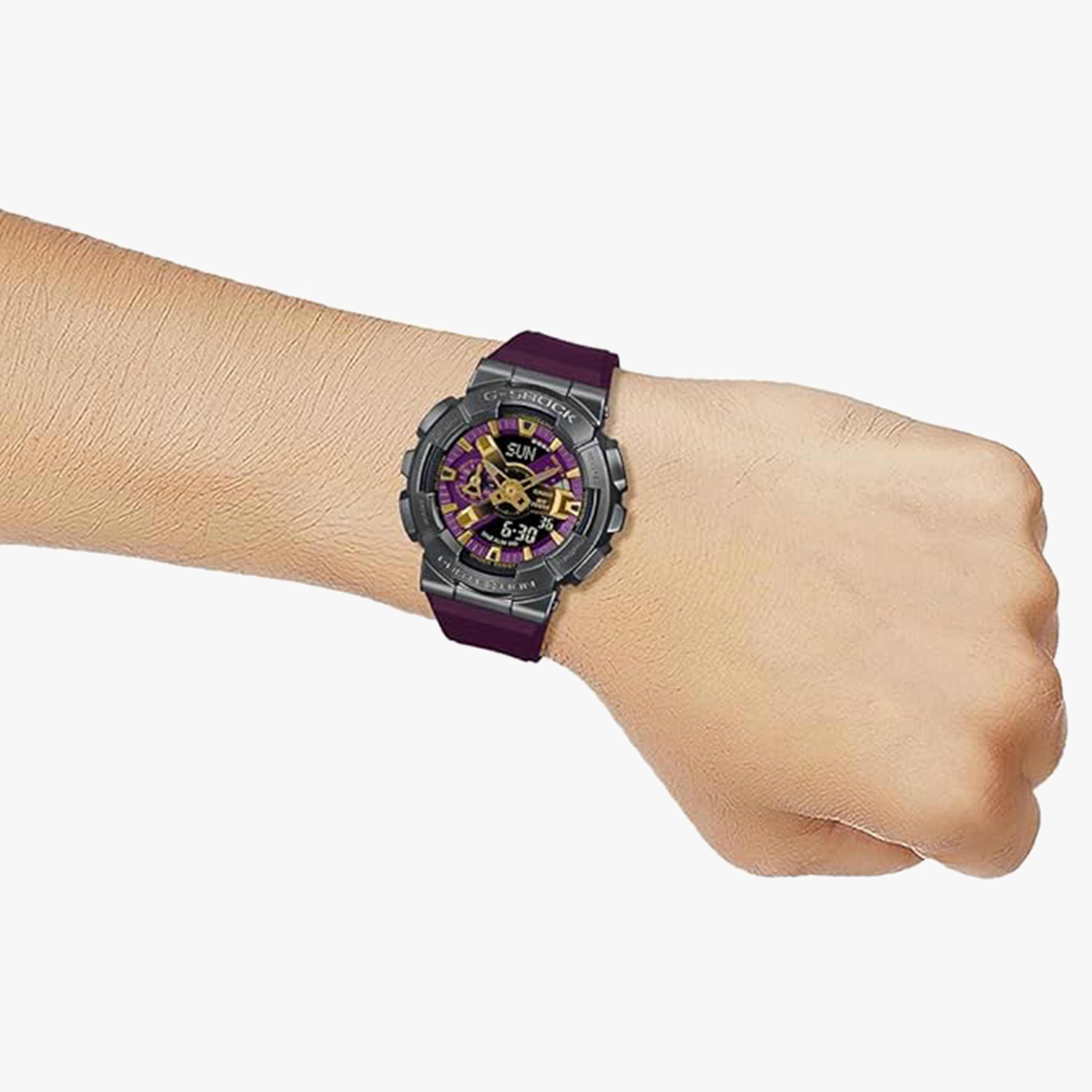ساعة جي شوك للرجال 52 ملم بنفسجية انالوج-رقمية بسوار بلاستيكي | GM-110CL-6ADR-men-watchesandjewellery-watches-image-4