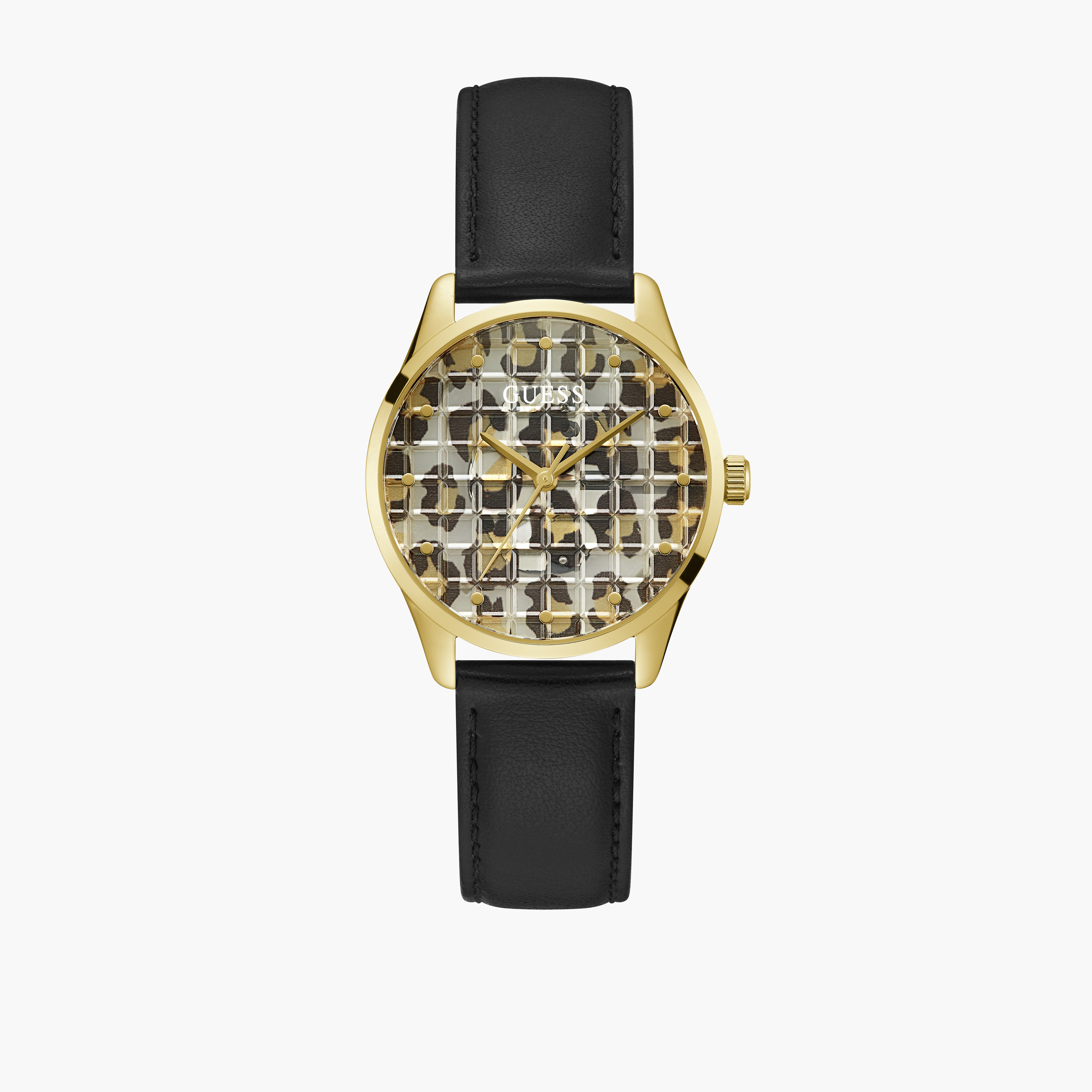 Guess Women's 36MM Black Analog Leather Strap Watch | GW0481L1-women-watchesandjewellery-watches-image-1