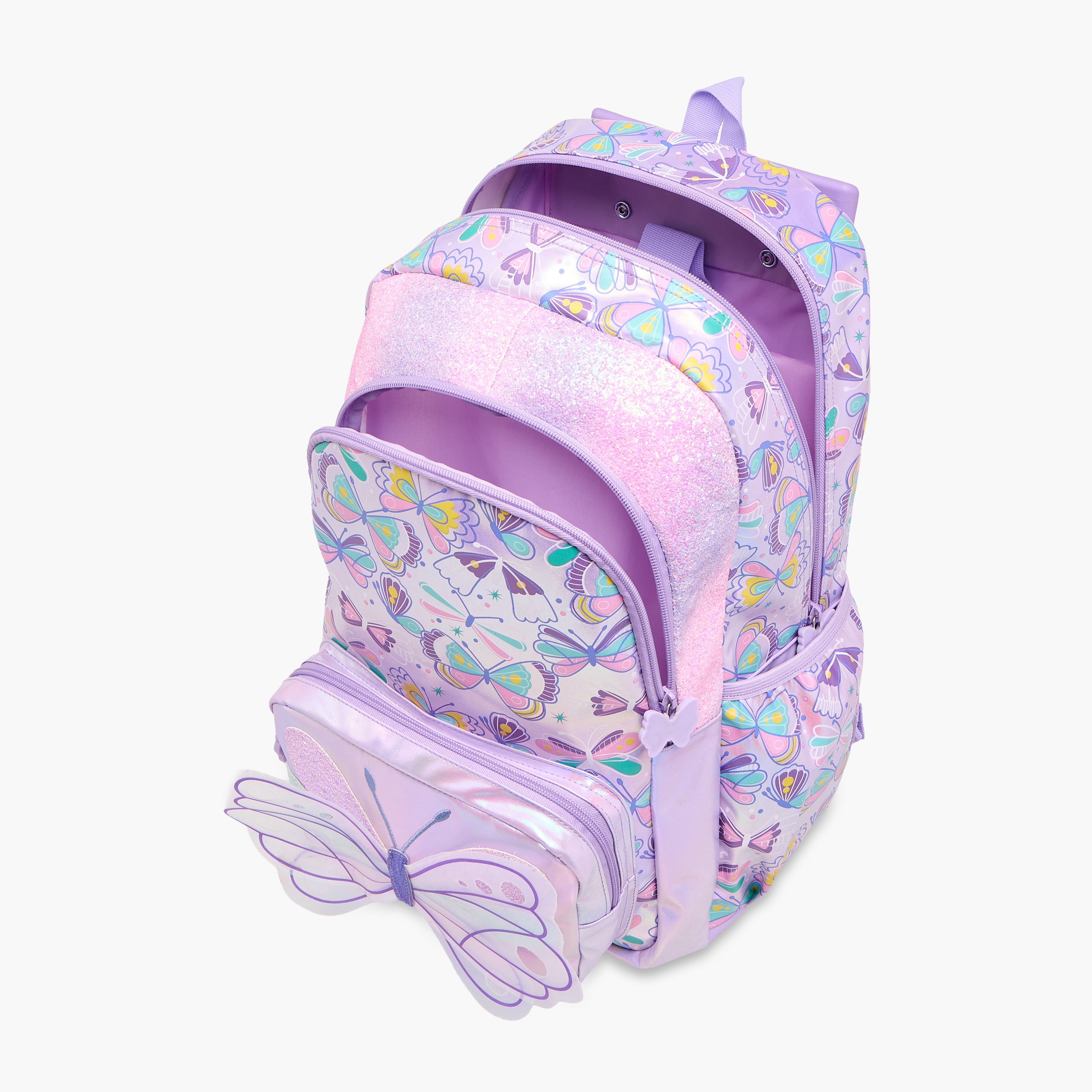 Butterfly Trolley Bag for Girls 5-8 Years with Retractable Handle – 16.5 inches-promo_LS20_OMN-image-16