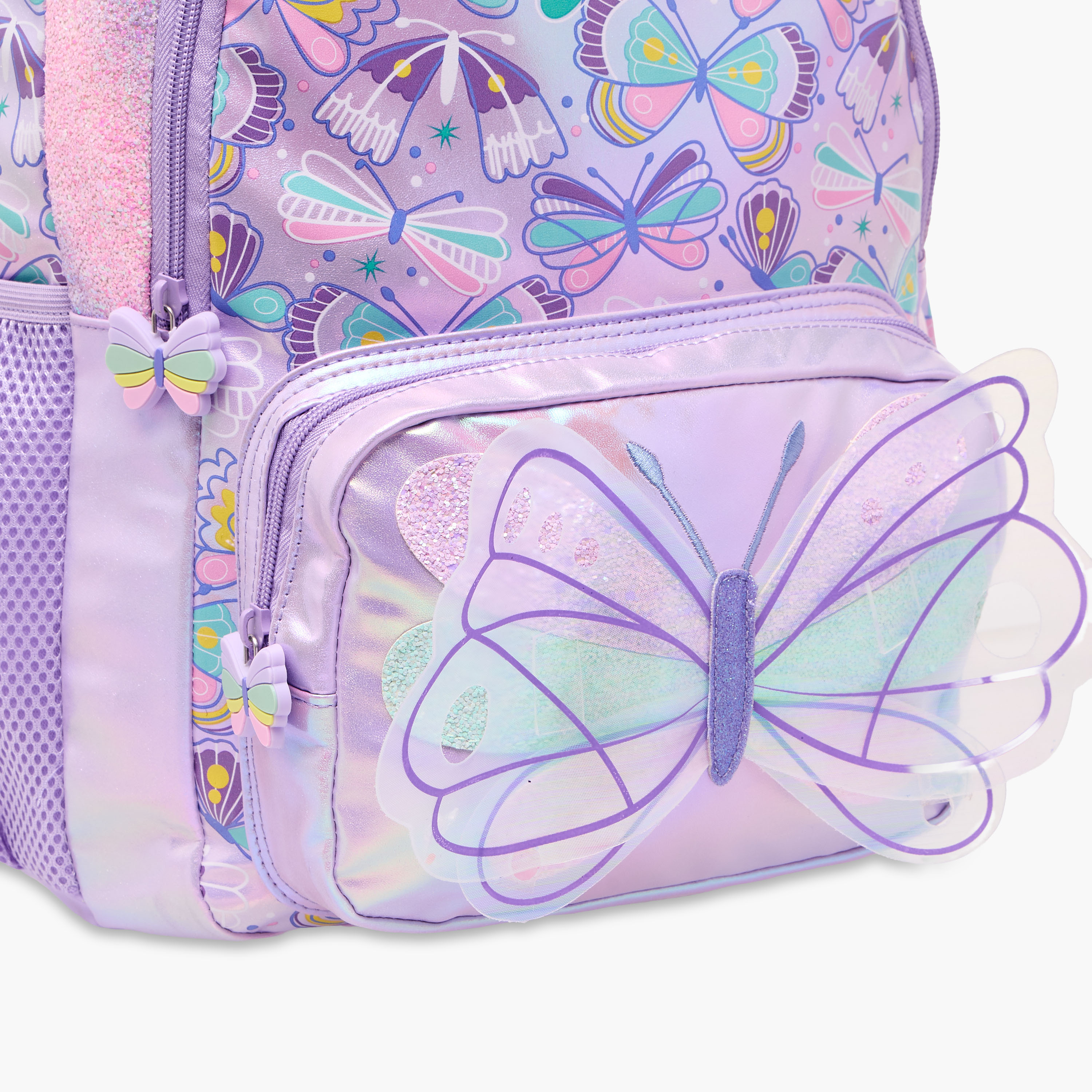 Butterfly Print Backpack with Adjustable Straps and Zip Closure - 42x30x14 cms-school-bagsandbackpacks-backpacks-image-10