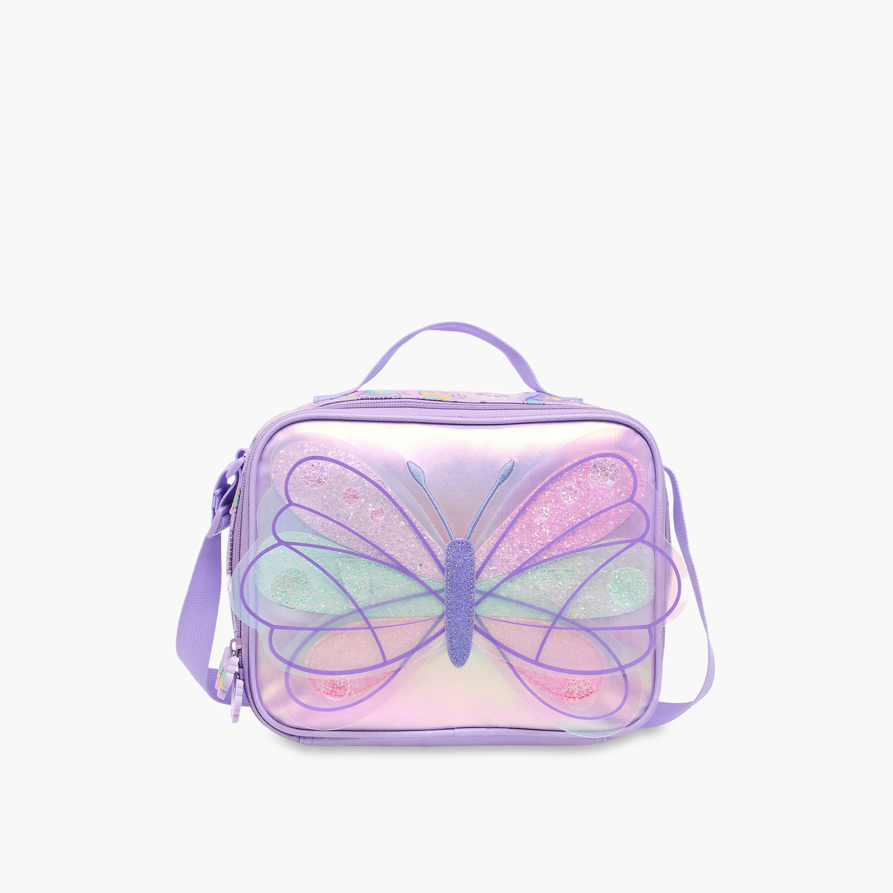Butterfly Print Lunch Bag with Zip Closure-school-lunchessentials-lunchbags-image-1