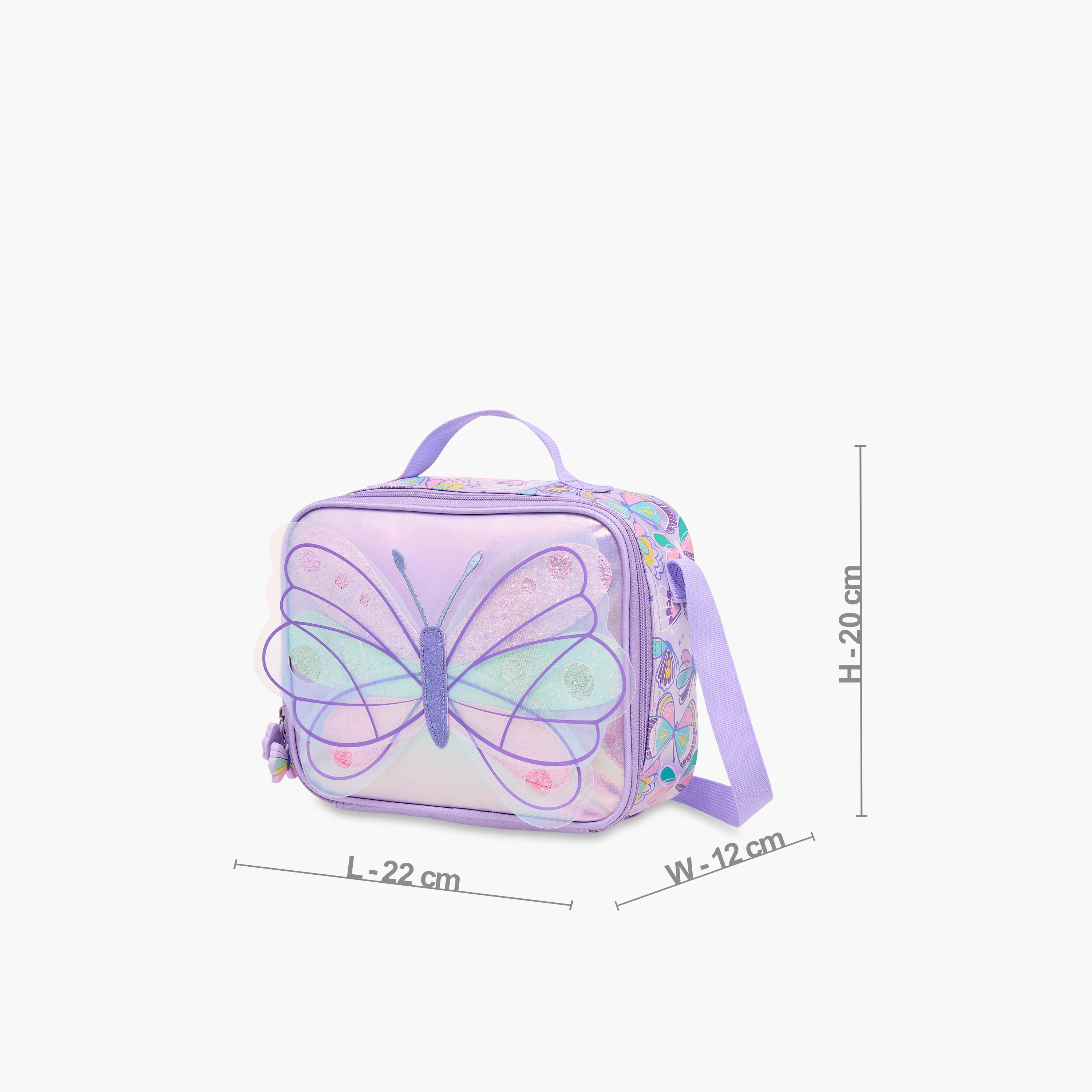 Butterfly Print Lunch Bag with Zip Closure-school-lunchessentials-lunchbags-image-2
