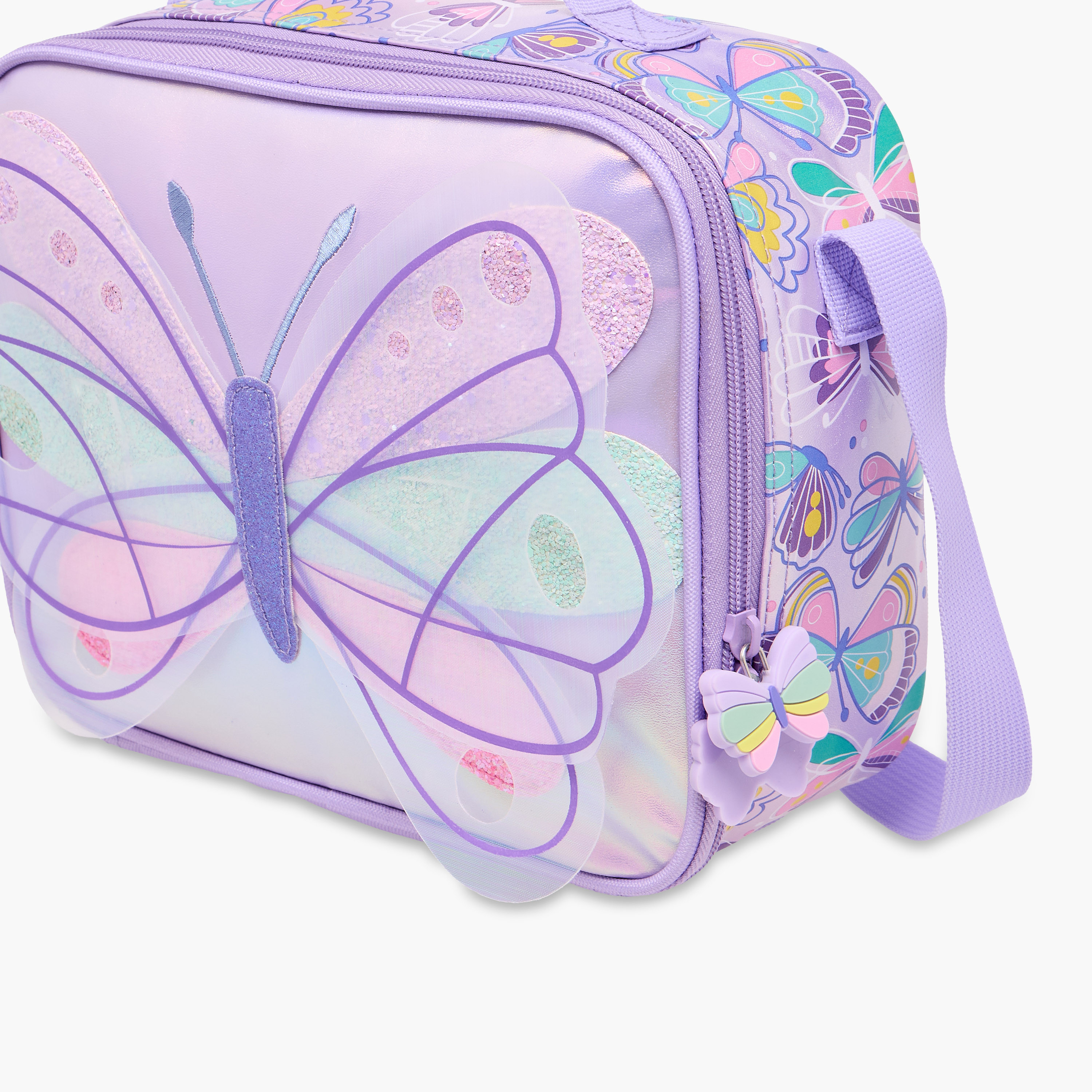 Butterfly Print Lunch Bag with Zip Closure-school-lunchessentials-lunchbags-image-5