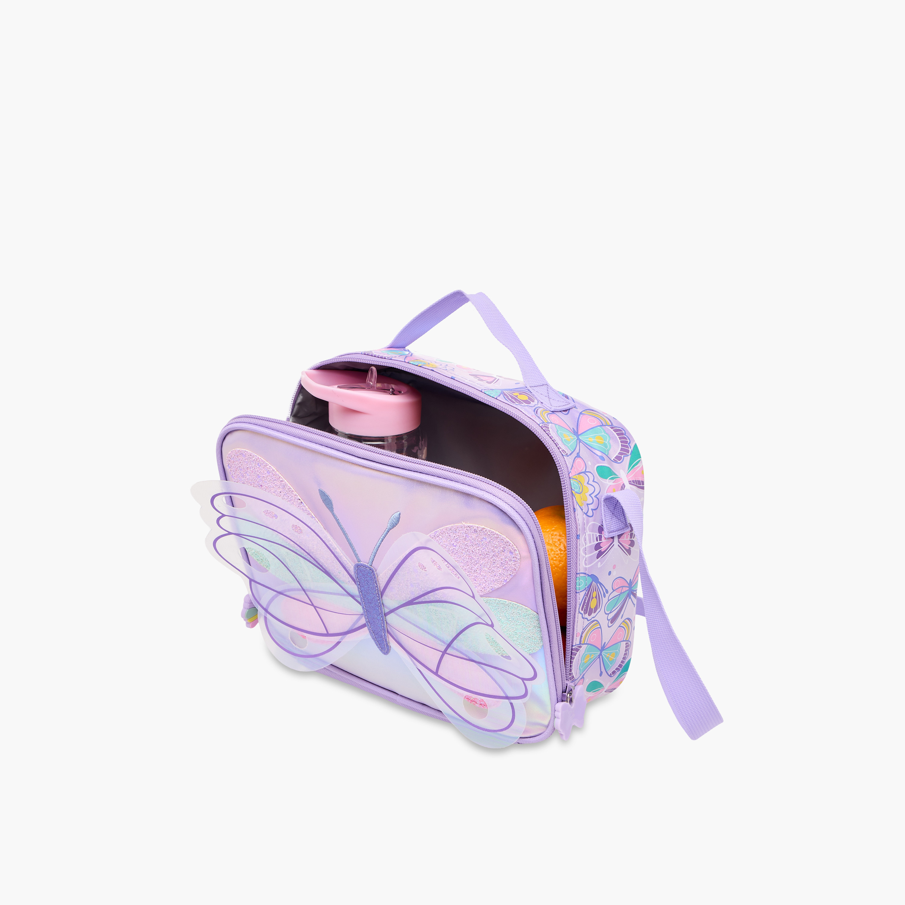 Butterfly Print Lunch Bag with Zip Closure-school-lunchessentials-lunchbags-image-8