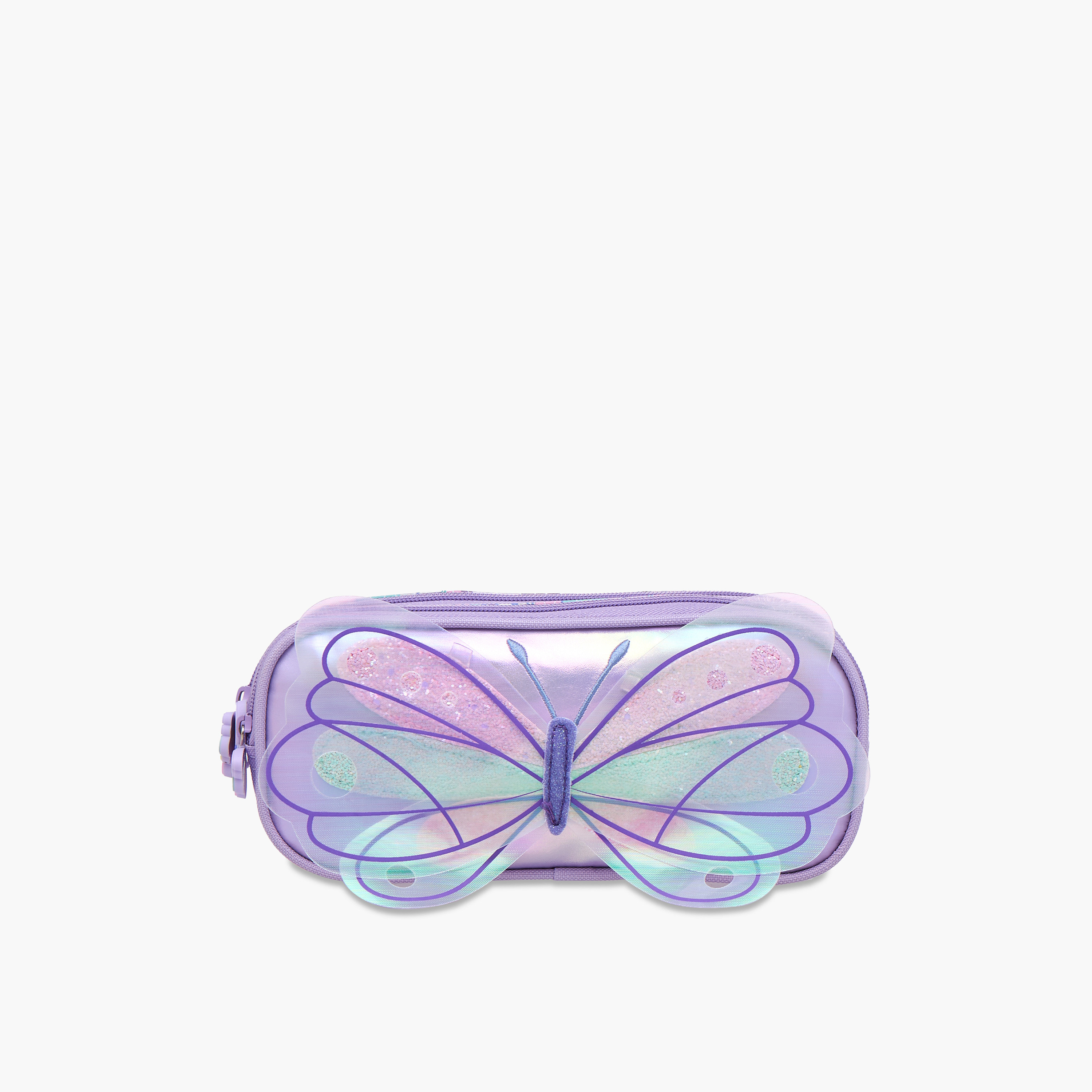 Butterfly Applique Pencil Pouch with Zip Closure-school-stationery-pencilcases-image-1