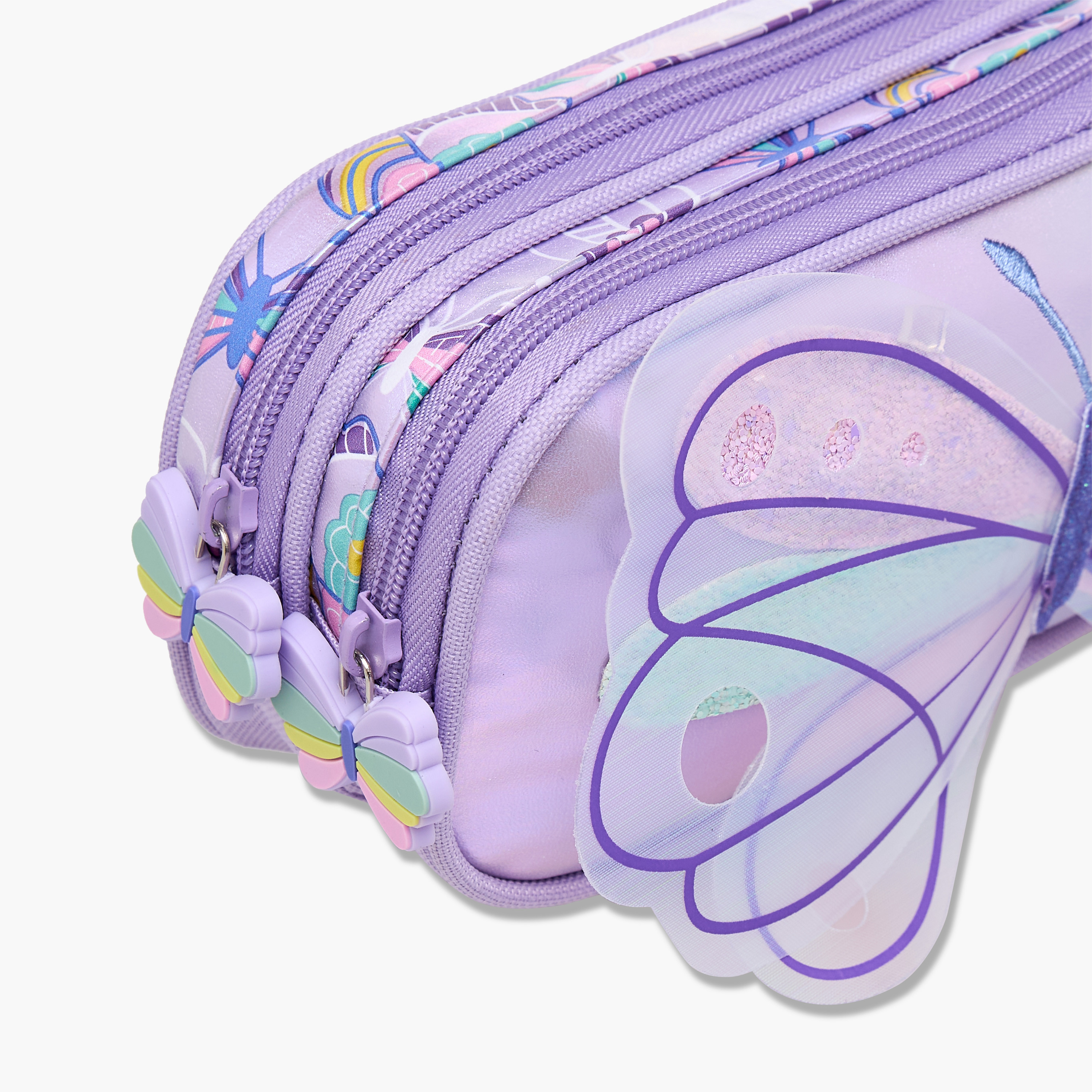 Butterfly Applique Pencil Pouch with Zip Closure-school-stationery-pencilcases-image-3