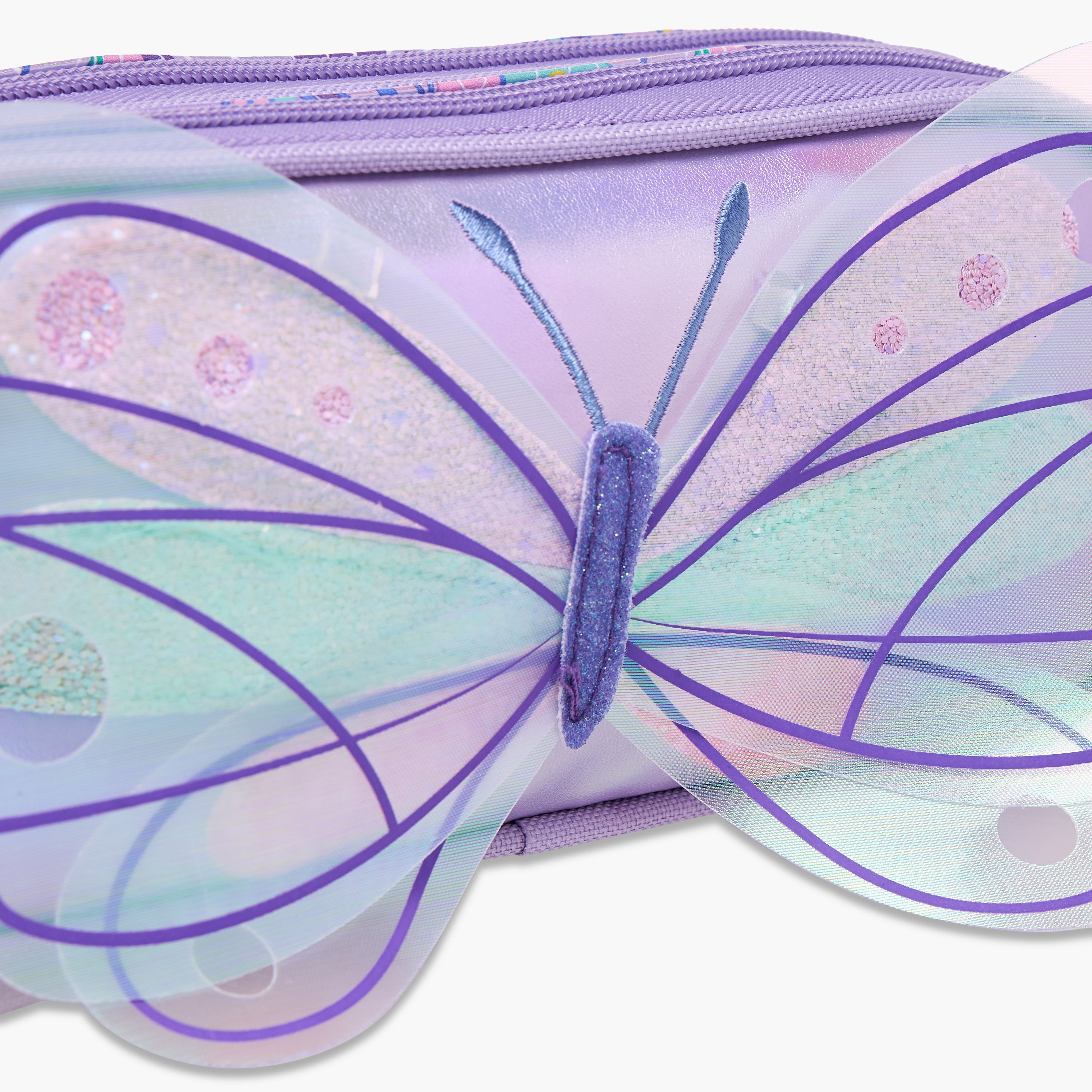 Butterfly Applique Pencil Pouch with Zip Closure-school-stationery-pencilcases-image-4