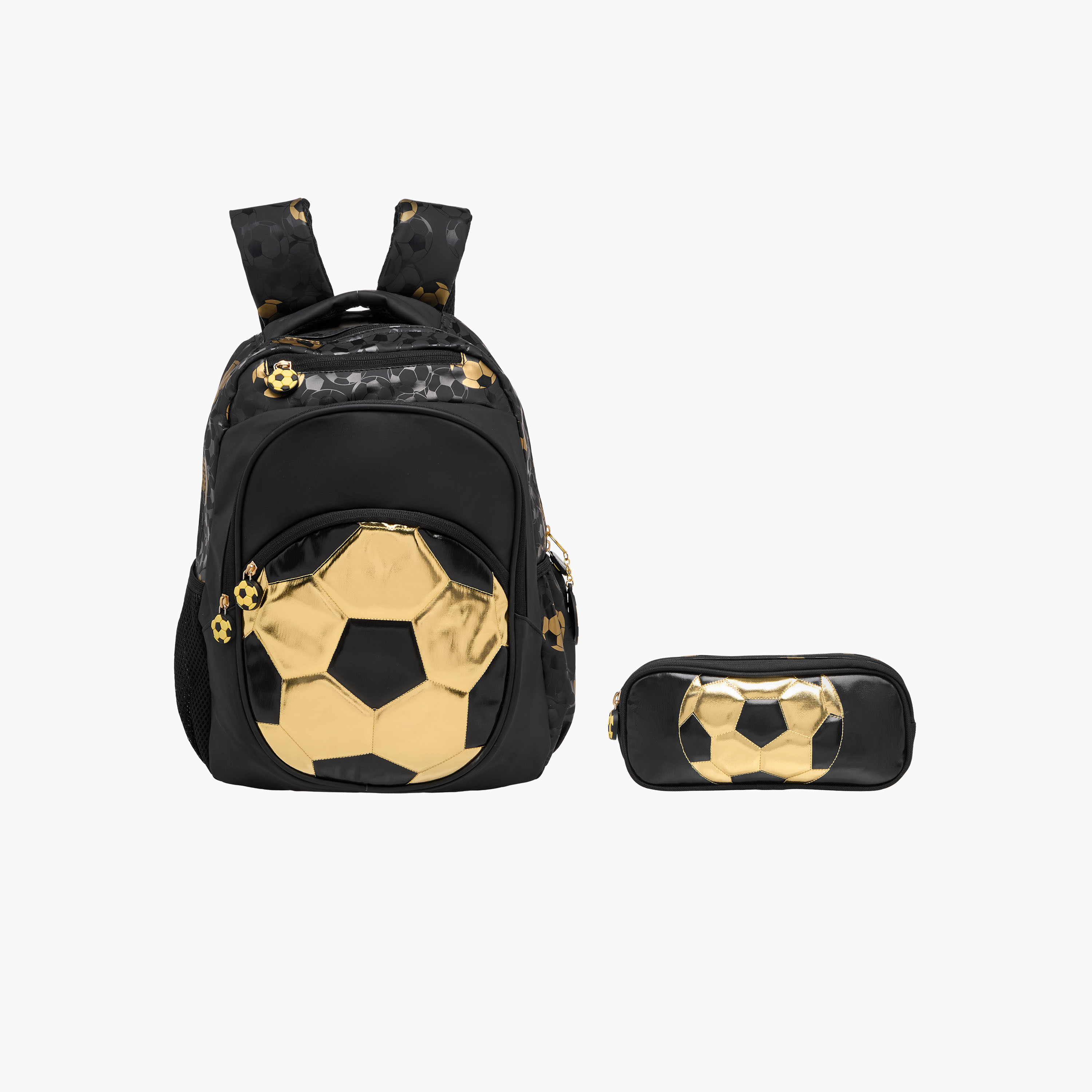 Soccer Print 2-Compartment Pencil Pouch with Zip Closure-school-stationery-pencilcases-image-1