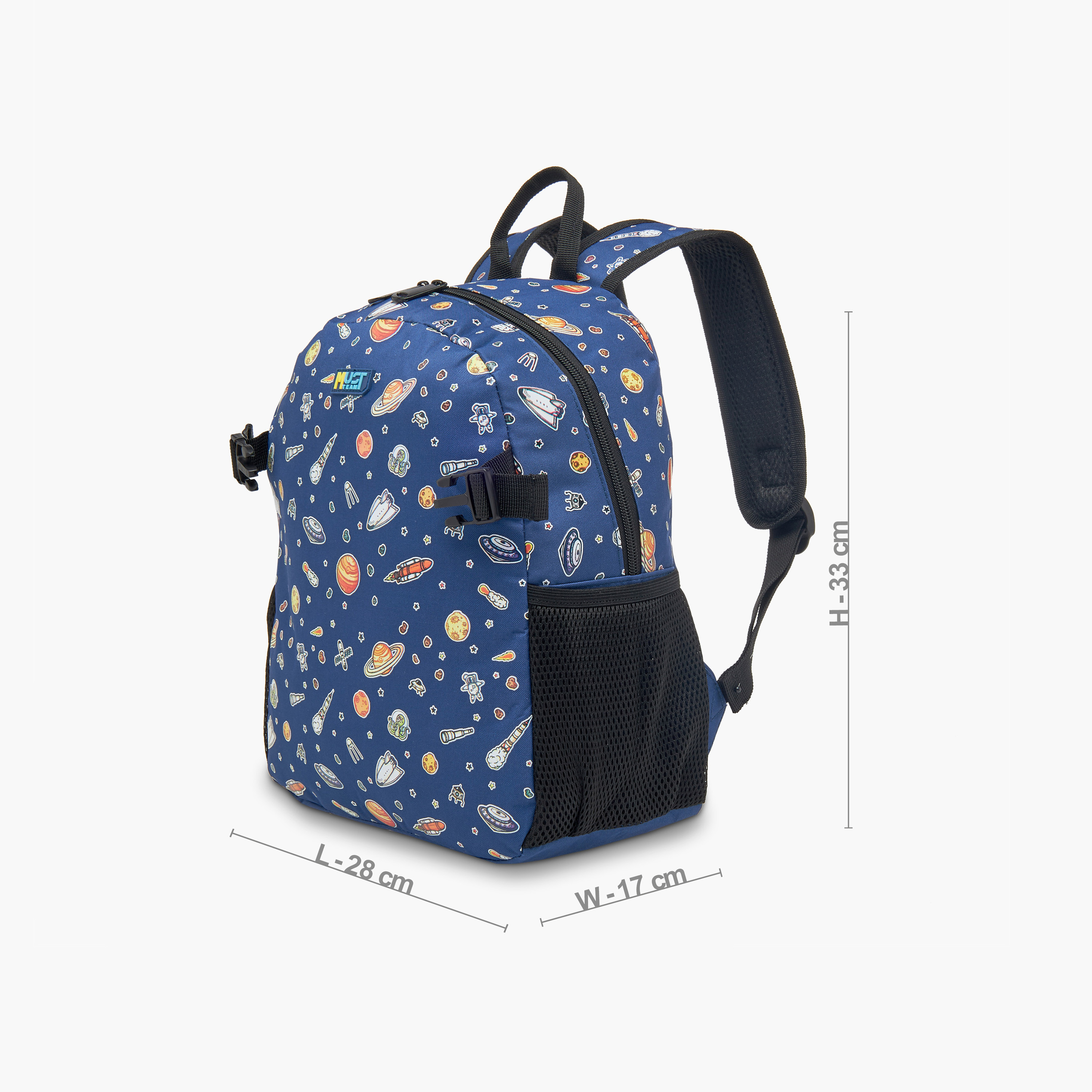 شنطة ظهر بأحزمة قابلة للتعديل وسحاب للإغلاق وطبعات من ماست - 28x17x33 سم-school-bagsandbackpacks-backpacks-image-9