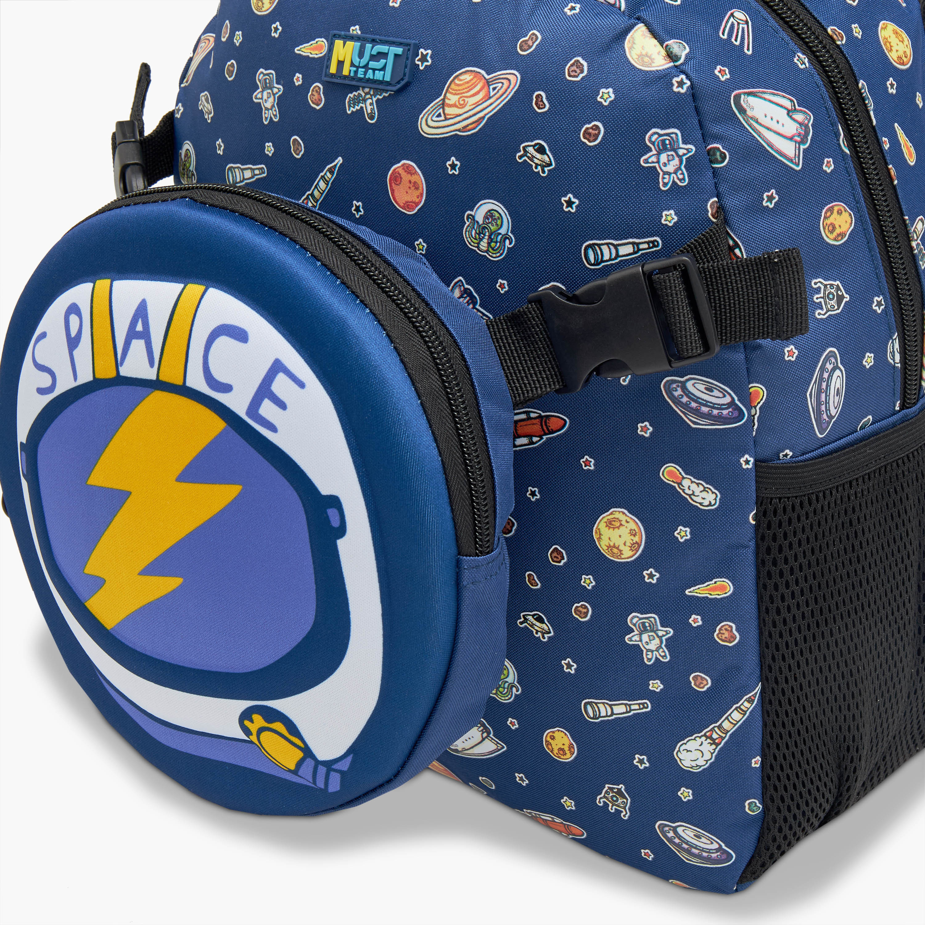 شنطة ظهر بأحزمة قابلة للتعديل وسحاب للإغلاق وطبعات من ماست - 28x17x33 سم-school-bagsandbackpacks-backpacks-image-3