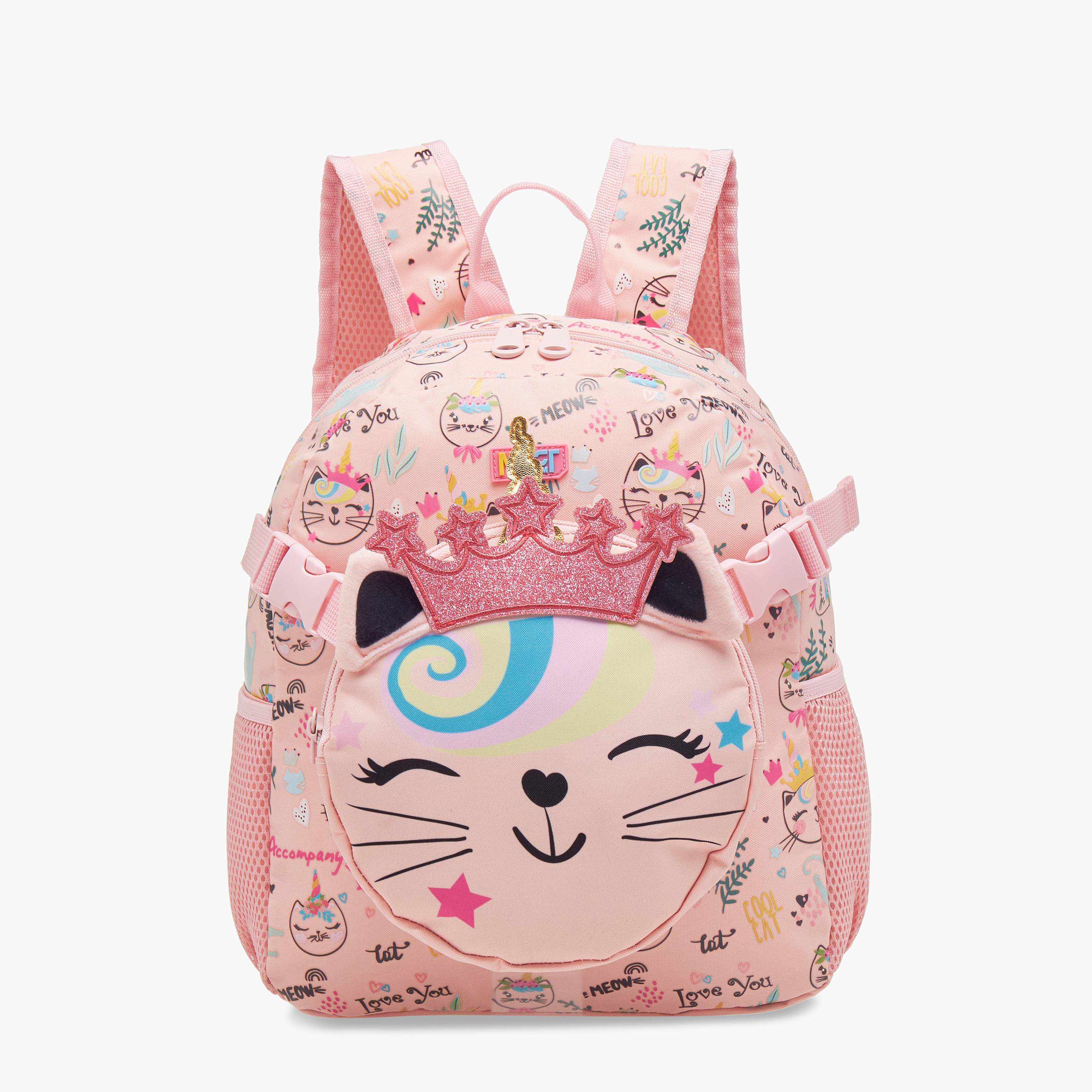 طقم شنطة ظهر وشنطة غداء بزخارف قطة من  ماست - 28x17x33 سم-school-bagsandbackpacks-backpacks-image-1