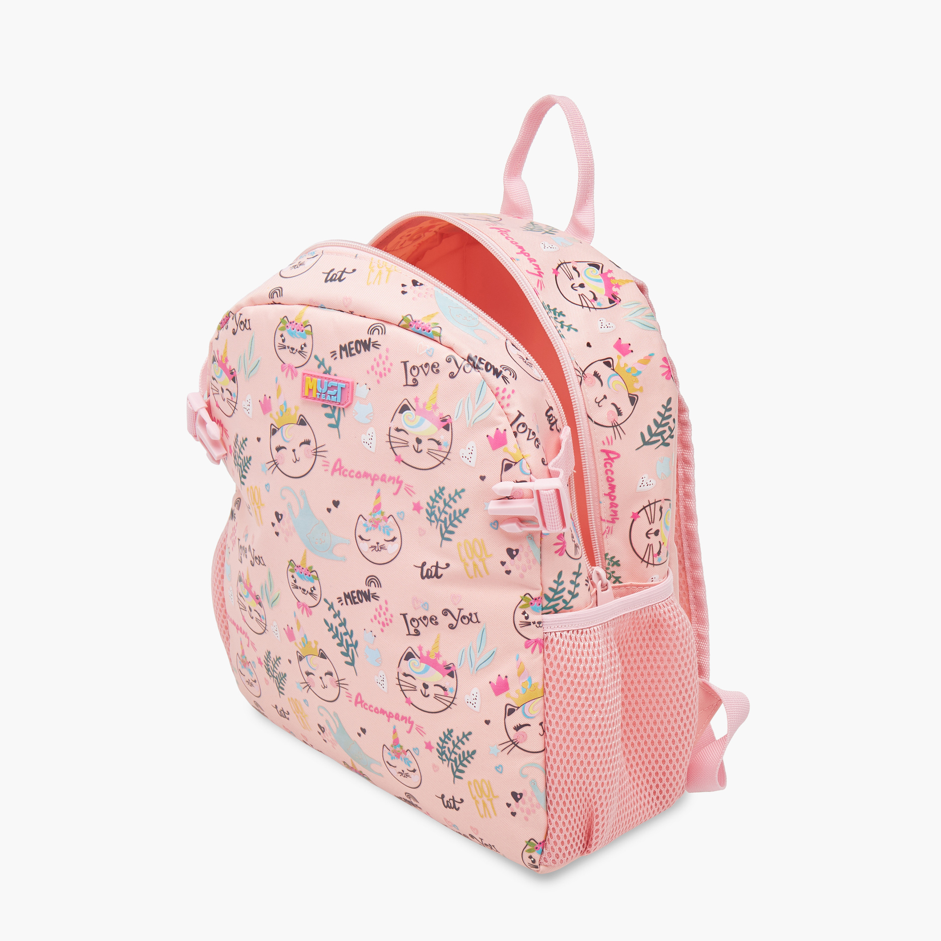 طقم شنطة ظهر وشنطة غداء بزخارف قطة من  ماست - 28x17x33 سم-school-bagsandbackpacks-backpacks-image-12