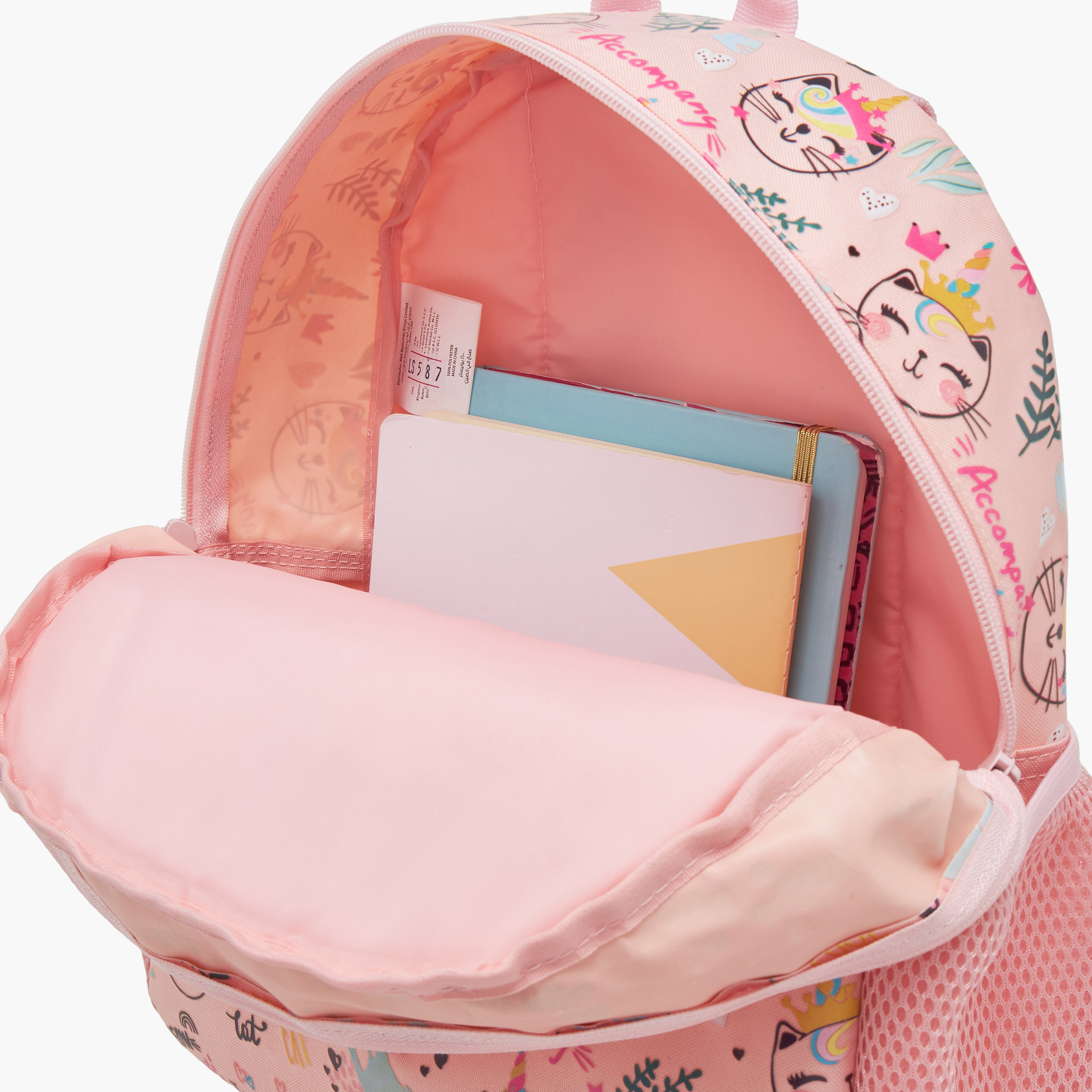 طقم شنطة ظهر وشنطة غداء بزخارف قطة من  ماست - 28x17x33 سم-school-bagsandbackpacks-backpacks-image-13