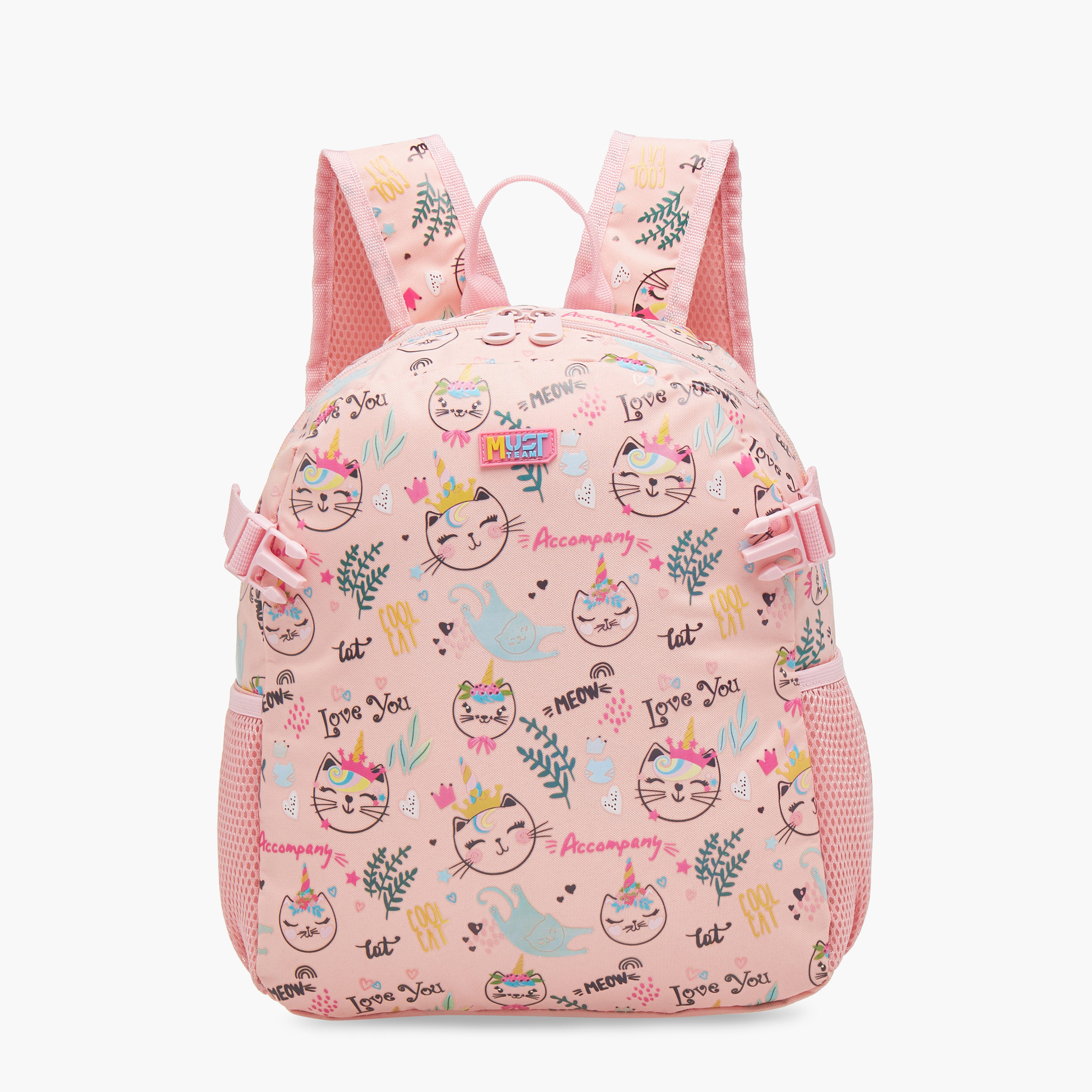 طقم شنطة ظهر وشنطة غداء بزخارف قطة من  ماست - 28x17x33 سم-school-bagsandbackpacks-backpacks-image-9