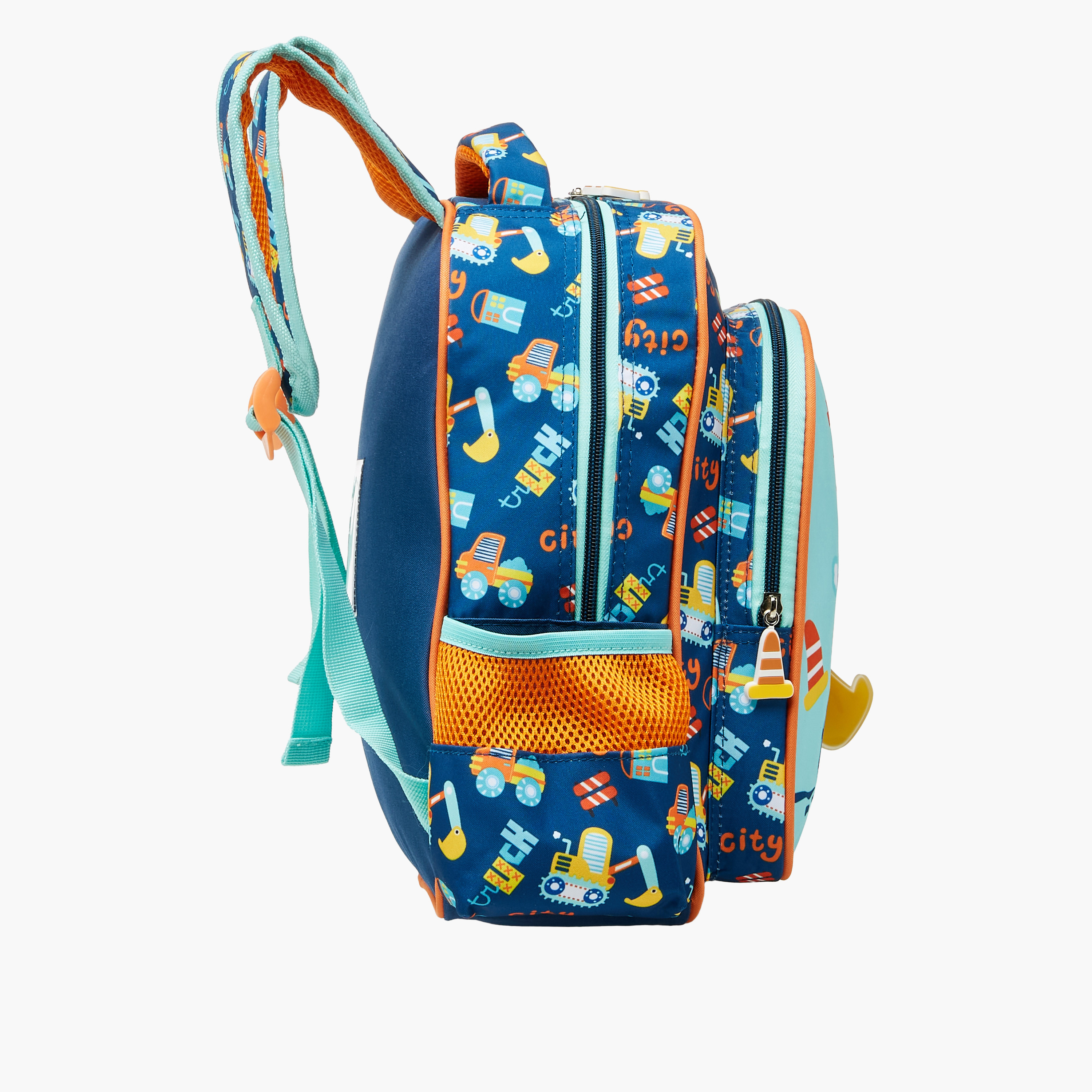 MUST Excavator Print Backpack with Adjustable Straps and Zip Closure - 27x10x31 cms-promo_LS20_OMN-image-4