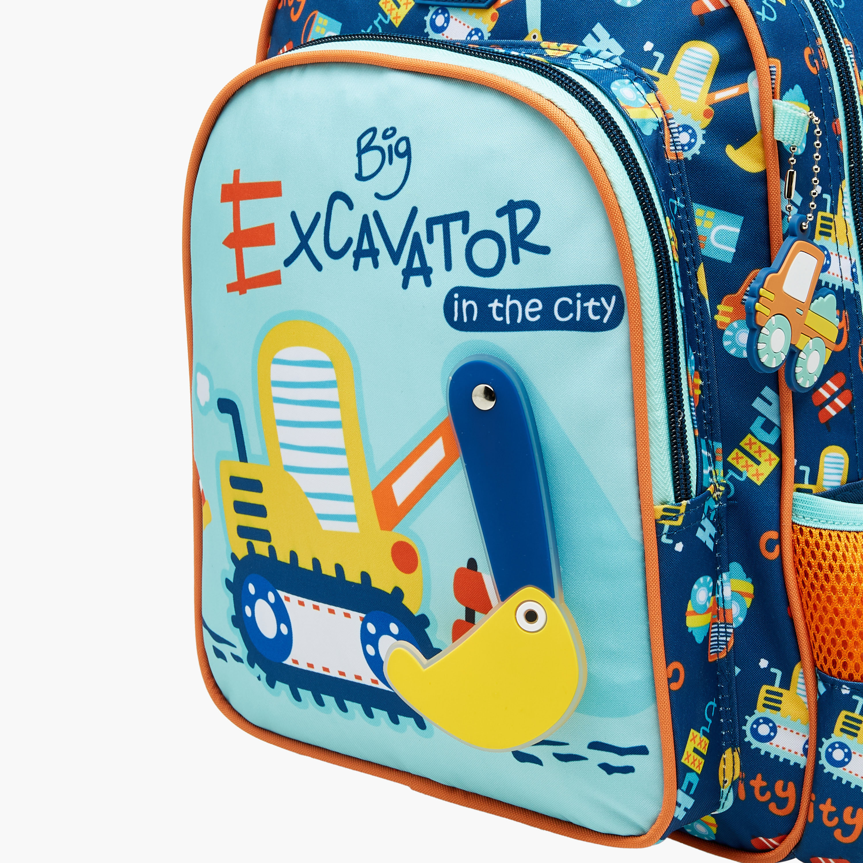 MUST Excavator Print Backpack with Adjustable Straps and Zip Closure - 27x10x31 cms-promo_LS20_OMN-image-5