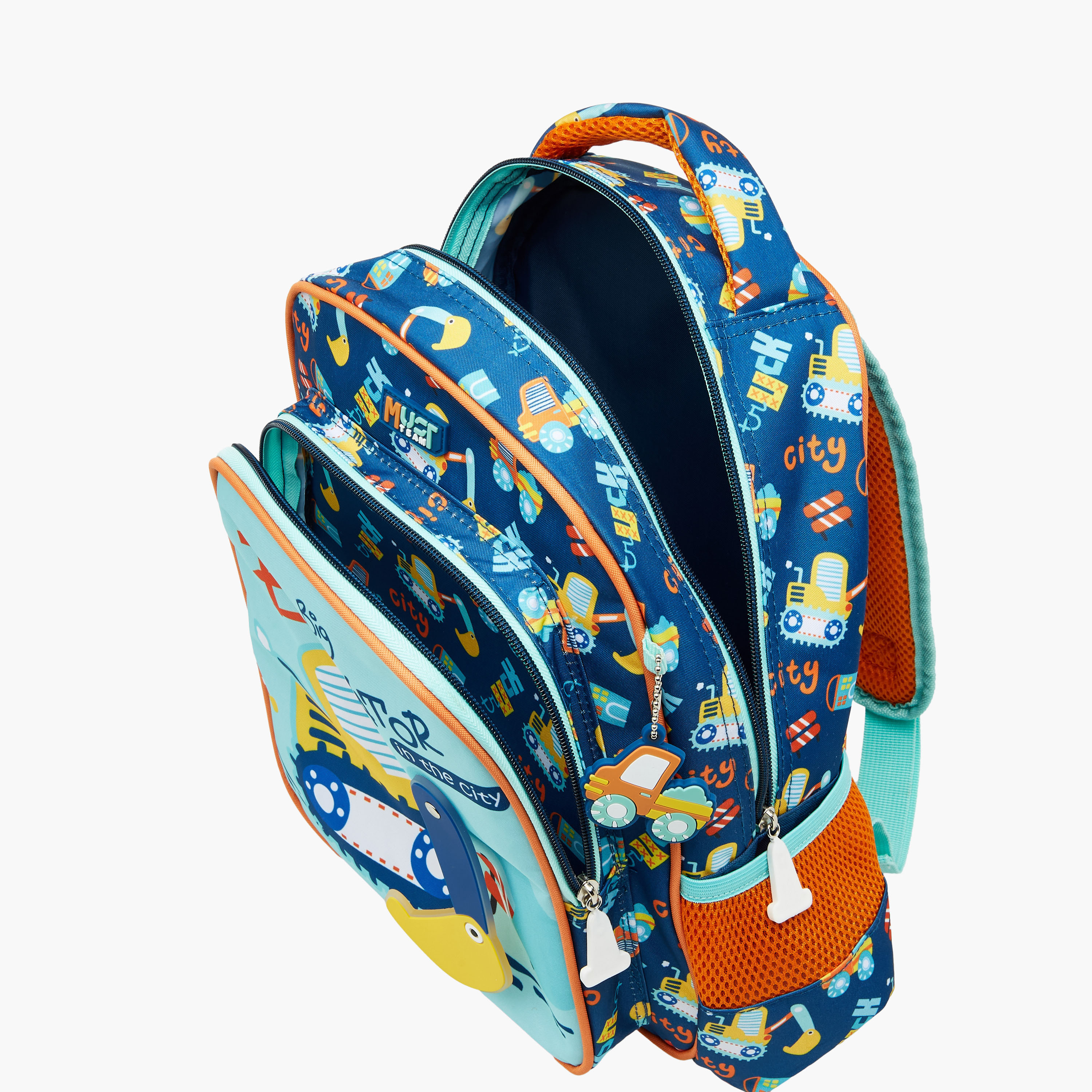 MUST Excavator Print Backpack with Adjustable Straps and Zip Closure - 27x10x31 cms-promo_LS20_OMN-image-6