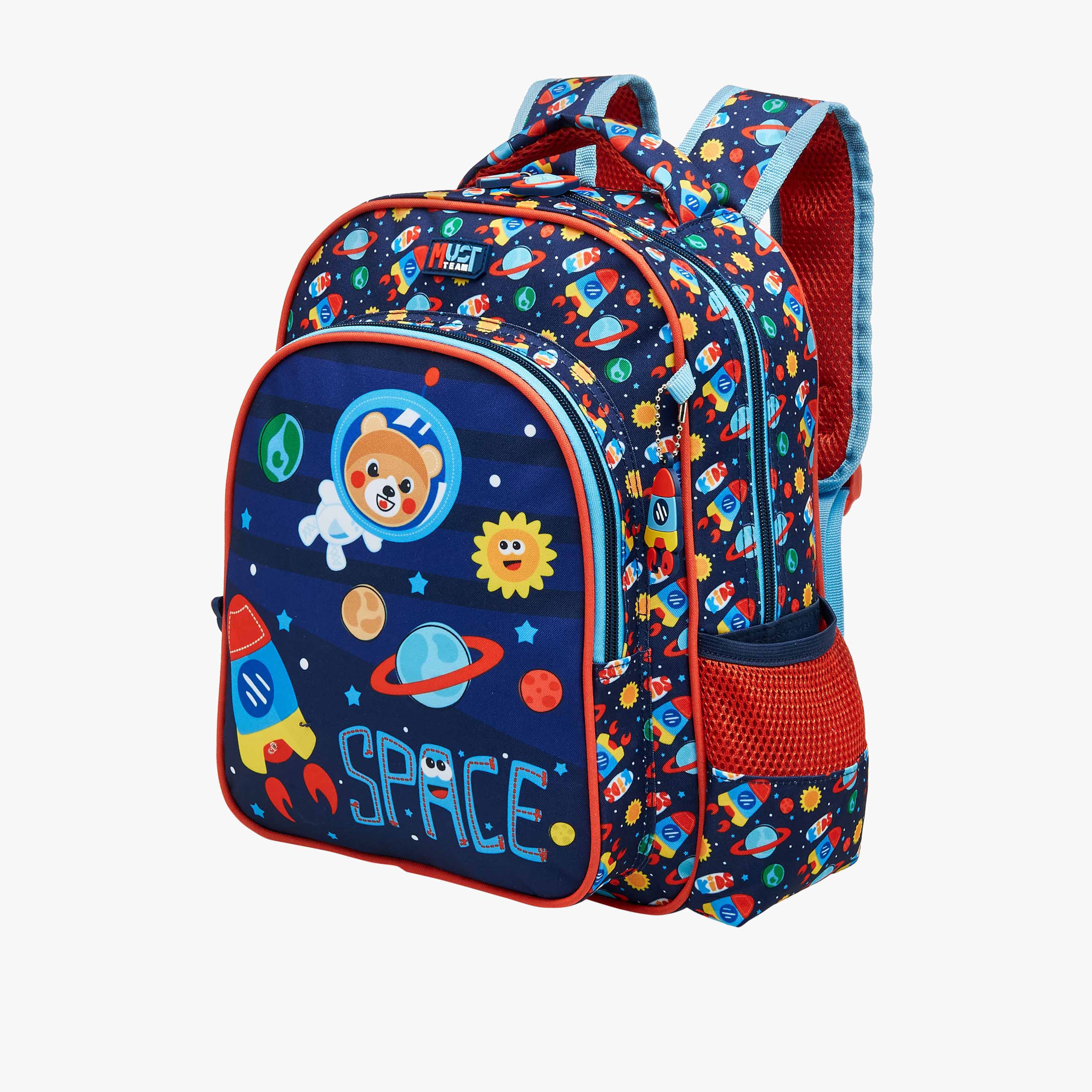 MUST Space Print Backpack with Adjustable Straps and Zip Closure - 27x10x31 cms-promo_LS20_OMN-image-4