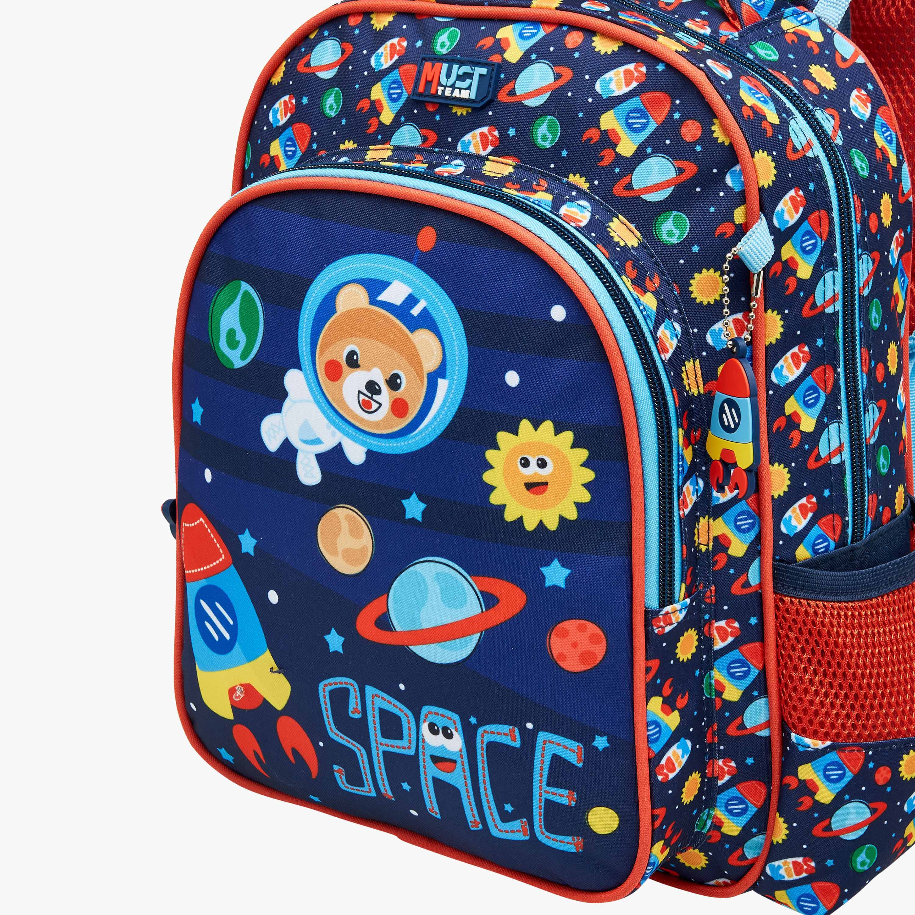 MUST Space Print Backpack with Adjustable Straps and Zip Closure - 27x10x31 cms-promo_LS20_OMN-image-7