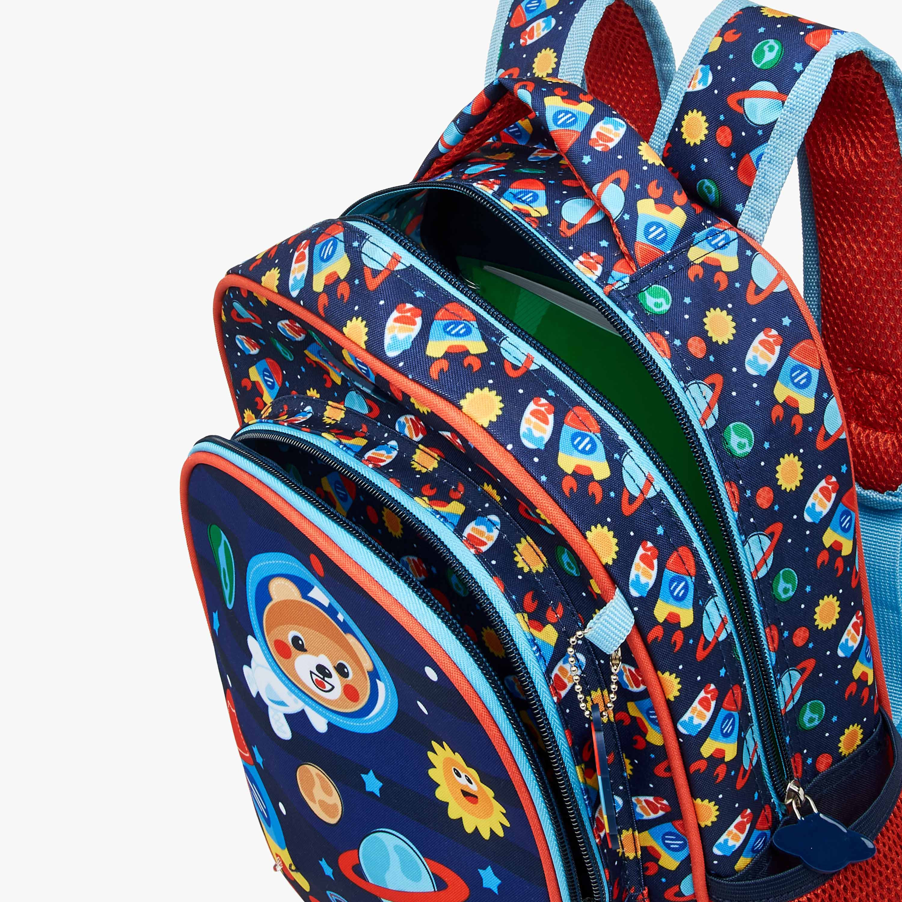 MUST Space Print Backpack with Adjustable Straps and Zip Closure - 27x10x31 cms-promo_LS20_OMN-image-9