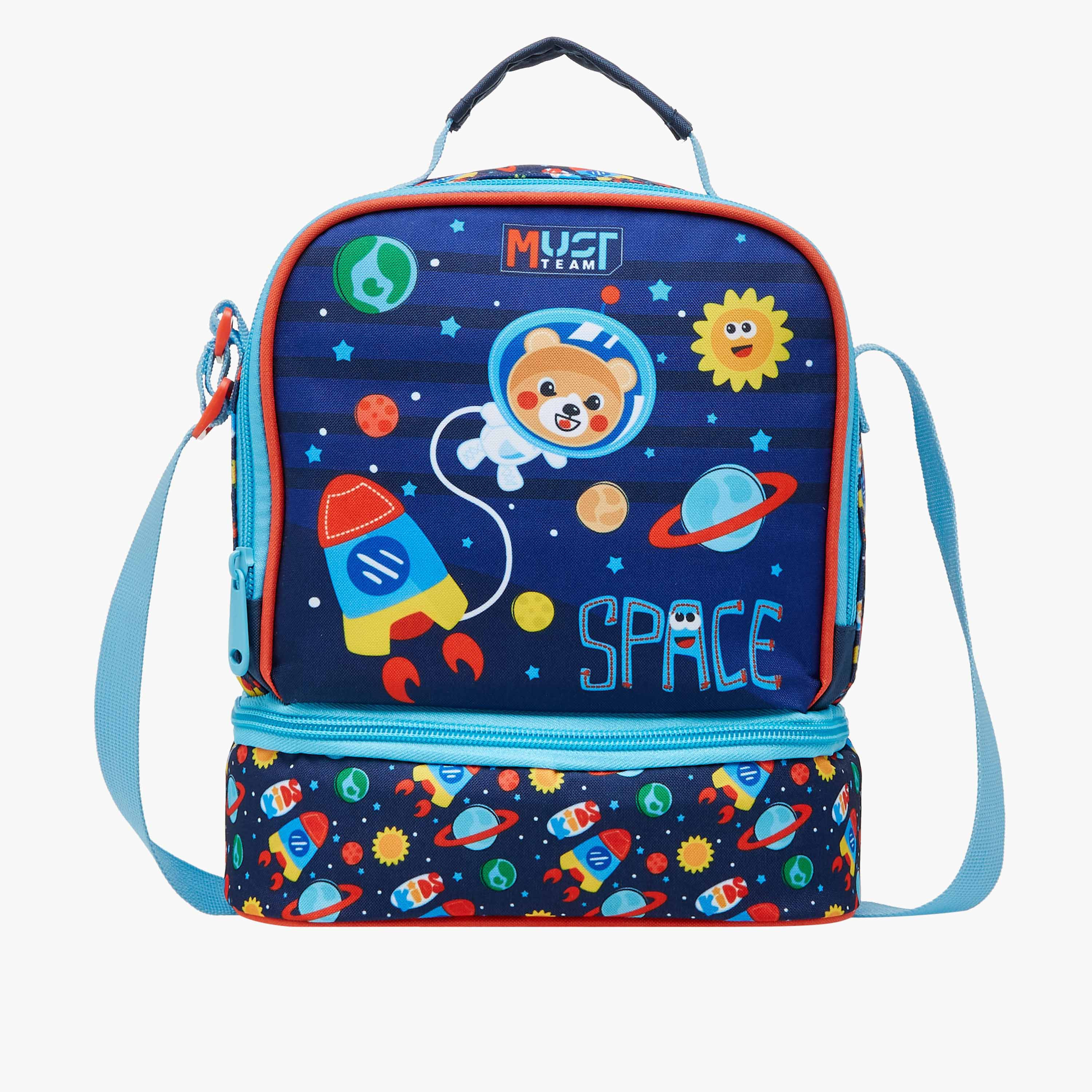 MUST Space Print Lunch Bag with Adjustable Strap and Zip Closure-school-lunchessentials-lunchbags-image-1