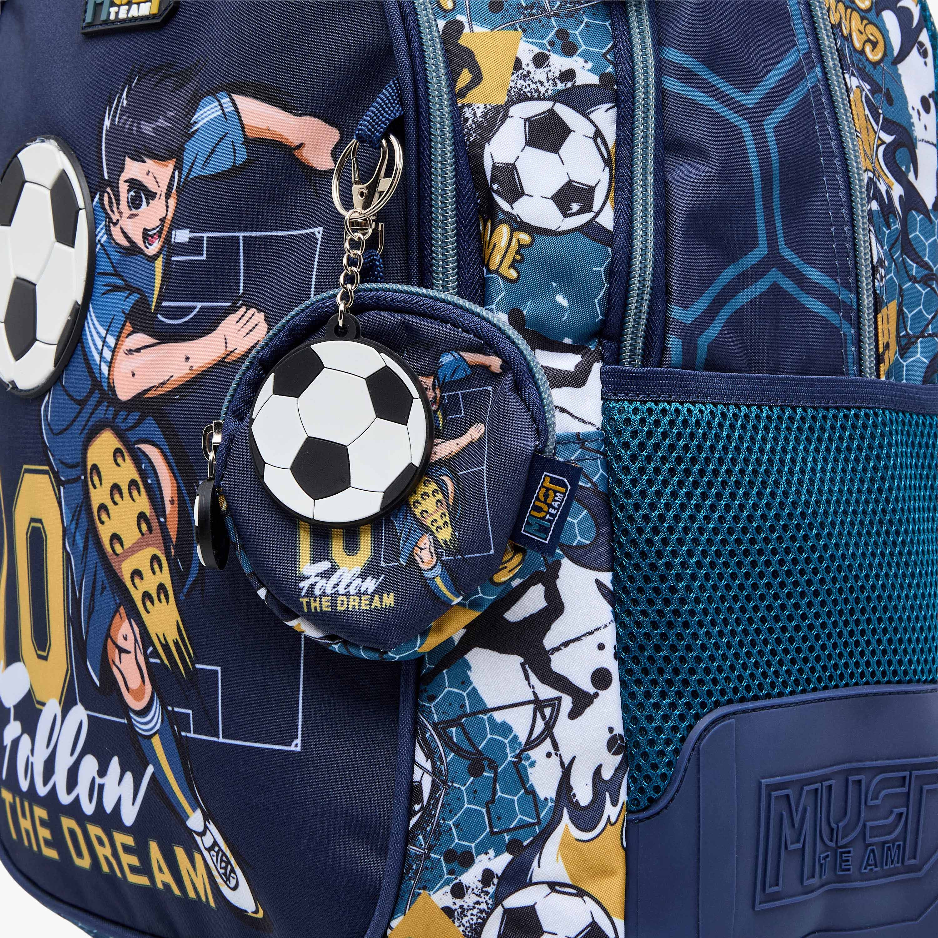 MUST Football Print School Backpack with Adjustable Shoulder Straps - 32x18x43 cms-school-bagsandbackpacks-backpacks-image-7