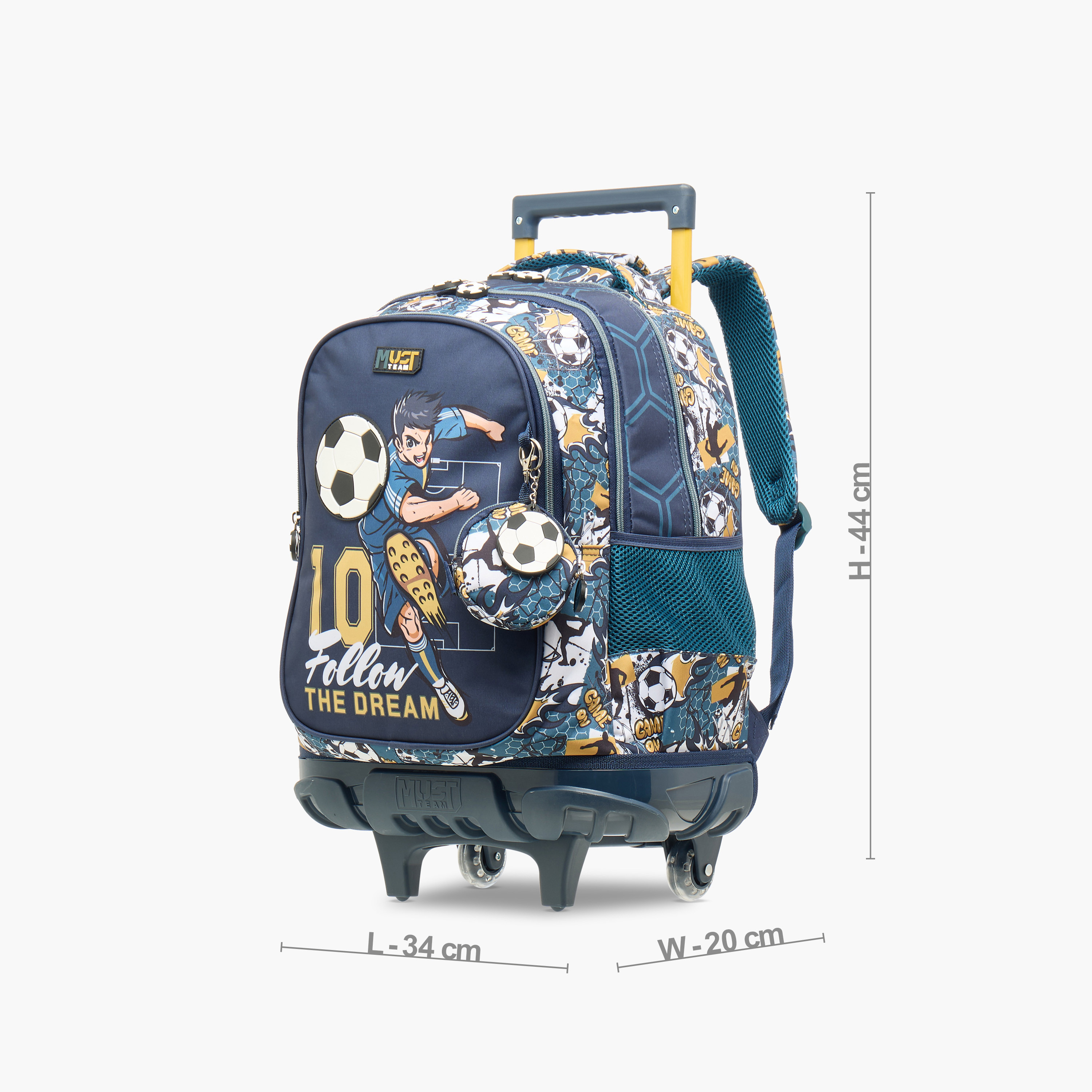 MUST Football Print Trolley Backpack with Retractable Handle -34x20x44 cms-school-bagsandbackpacks-trolleybags-image-4