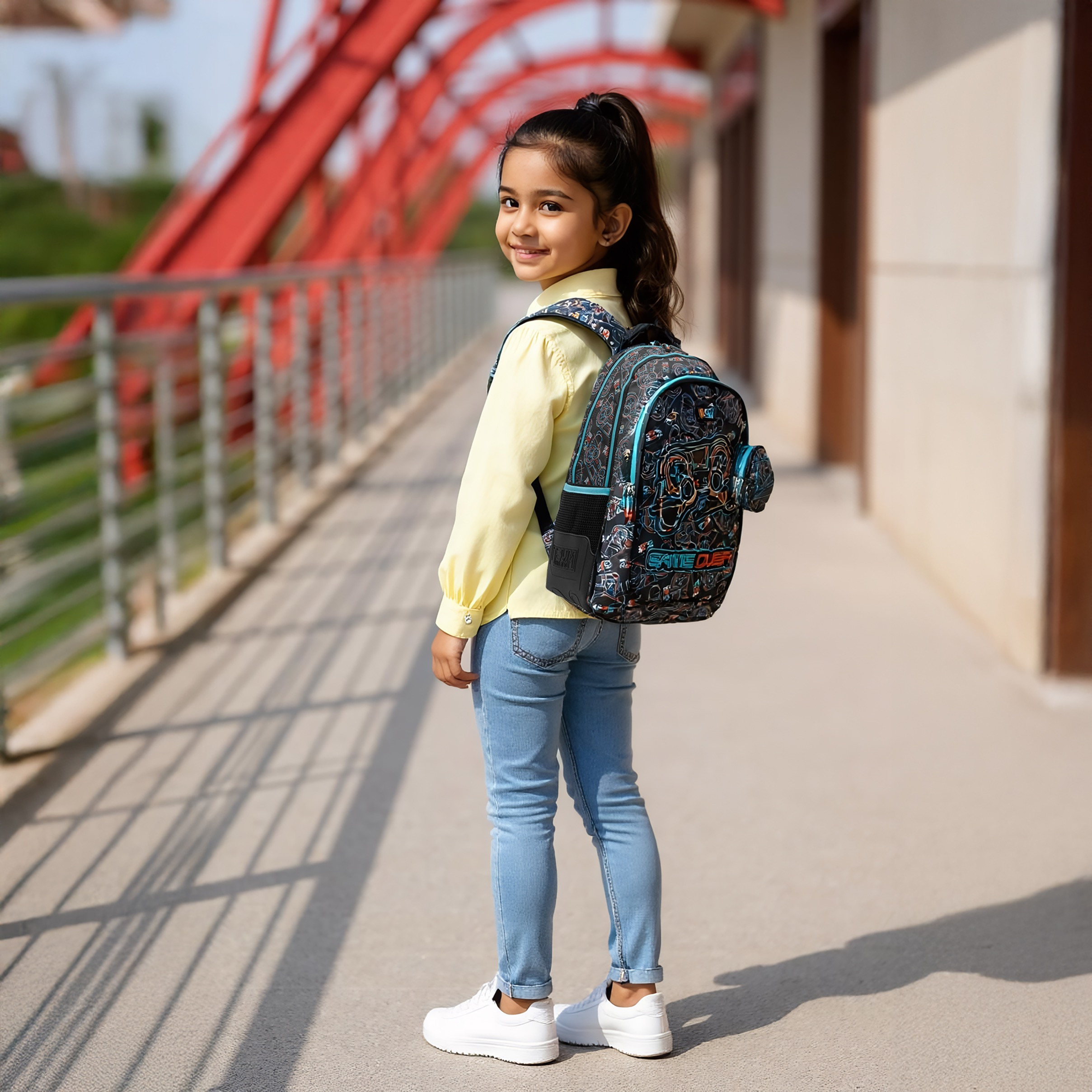 MUST Gamer Print Backpack with Detachable Pouch and Zip Closure - 32x18x43 cms-school-bagsandbackpacks-sets-image-3