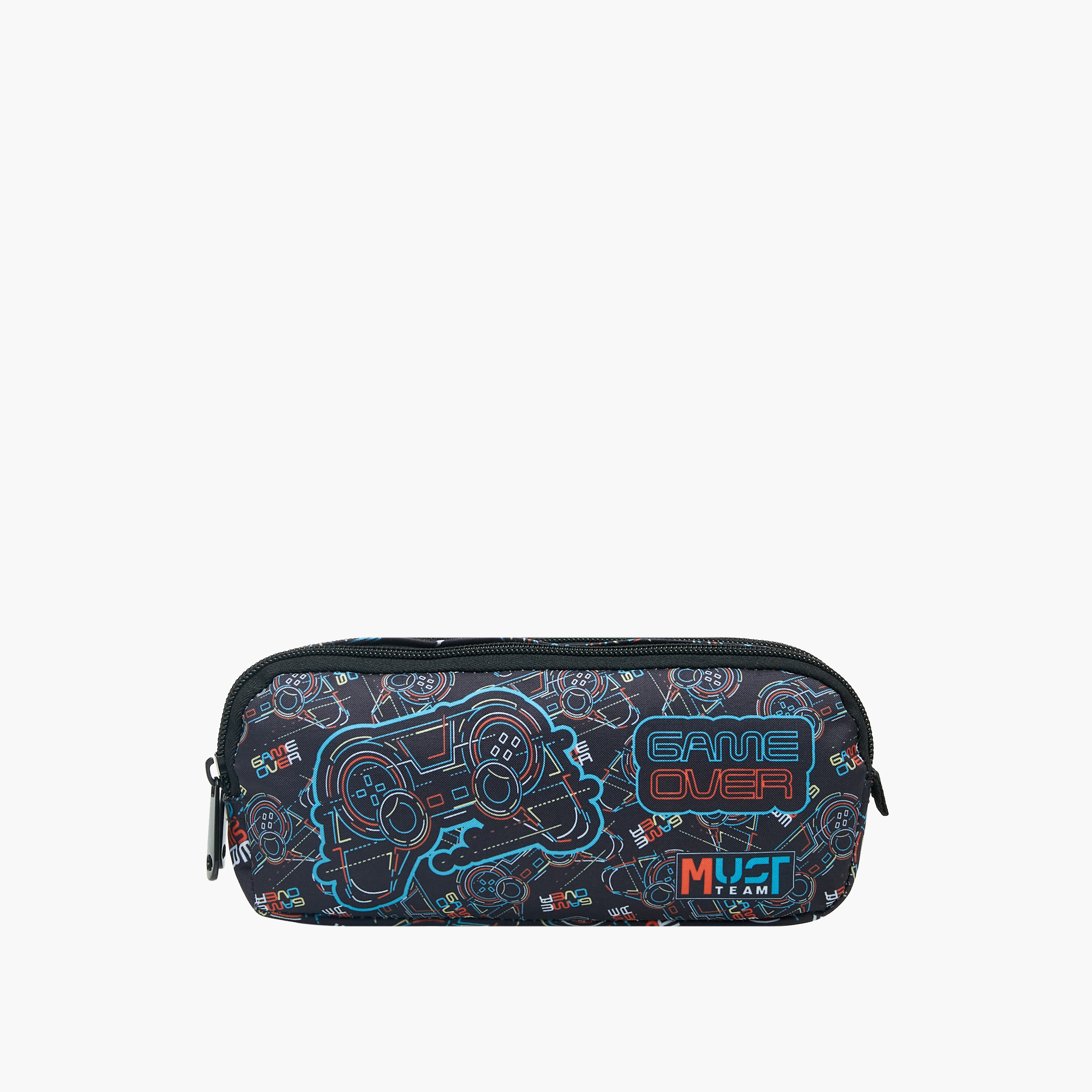 MUST Gamer Print 2-Compartment Pencil Pouch with Zip Closure-school-stationery-pencilcases-image-1