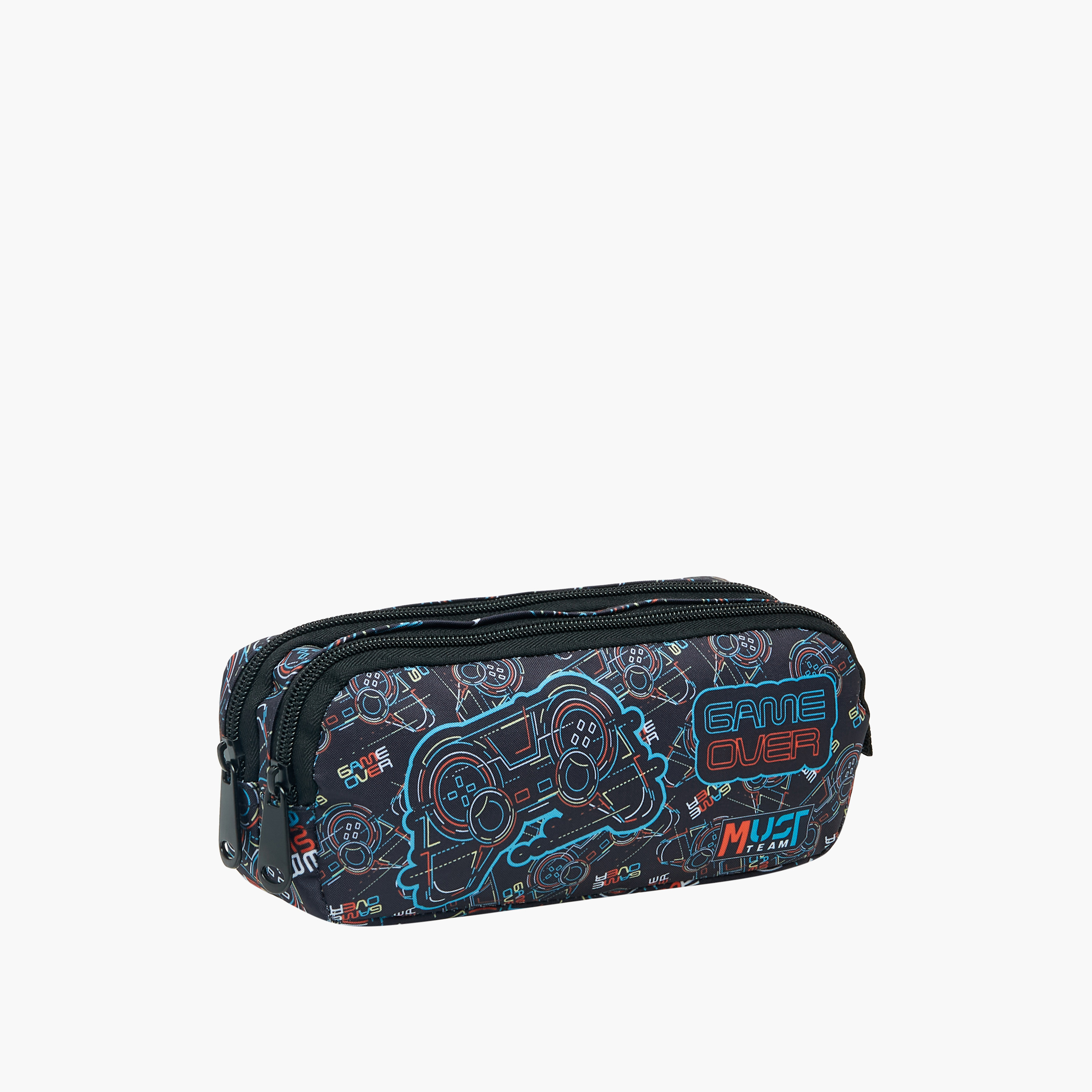 MUST Gamer Print 2-Compartment Pencil Pouch with Zip Closure-school-stationery-pencilcases-image-2