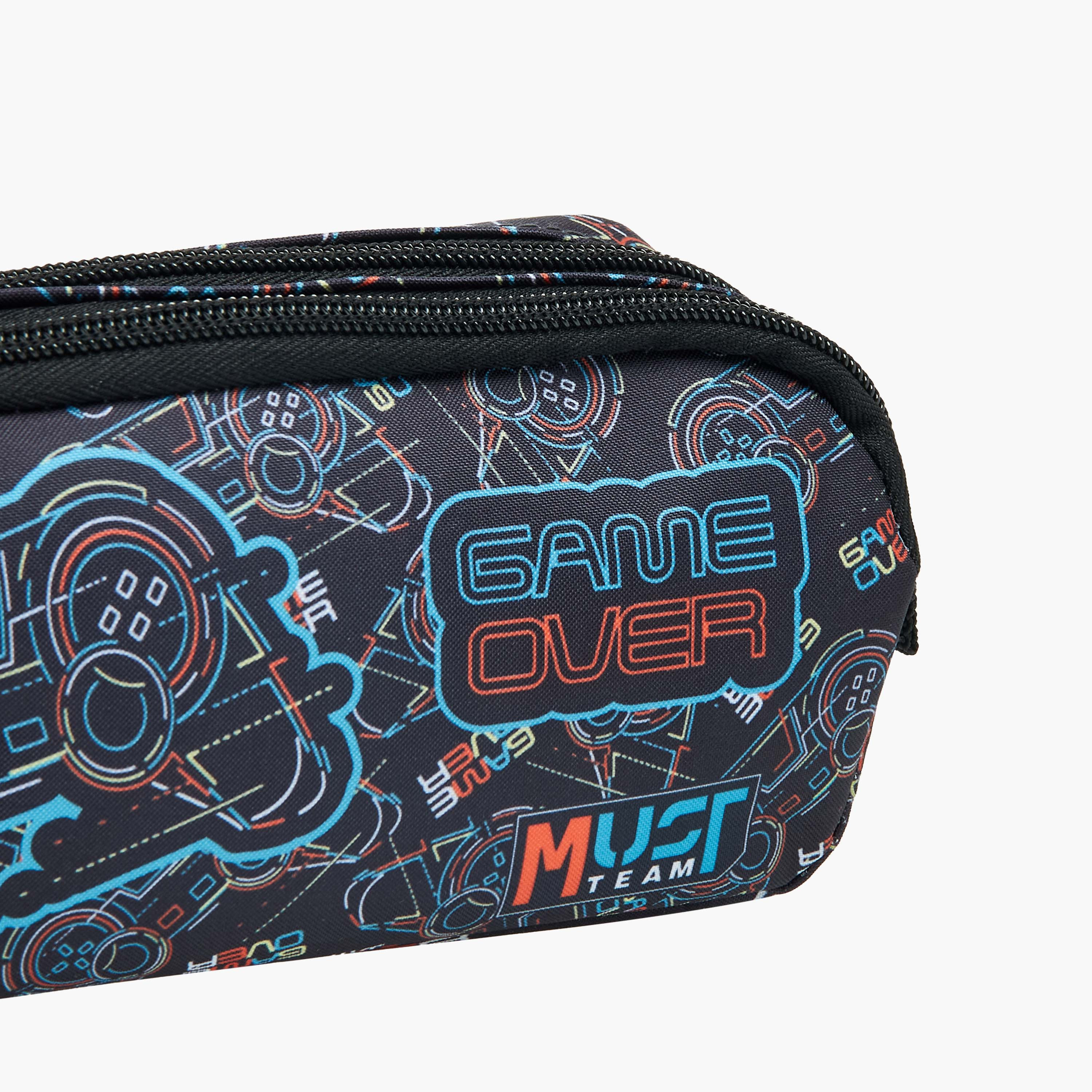 MUST Gamer Print 2-Compartment Pencil Pouch with Zip Closure-school-stationery-pencilcases-image-4