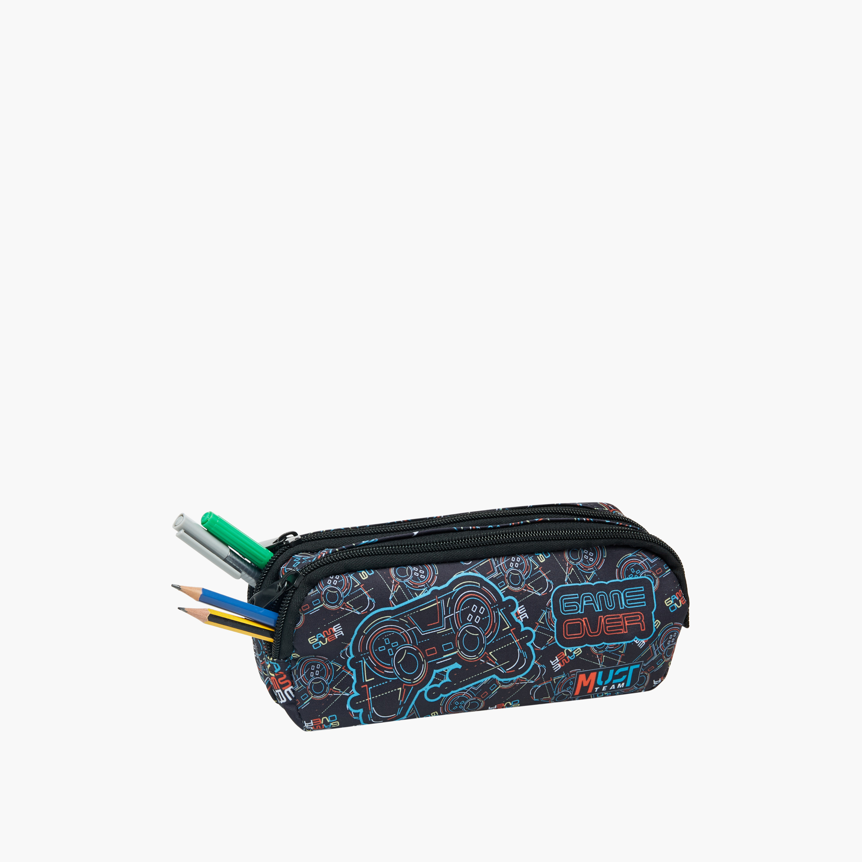 MUST Gamer Print 2-Compartment Pencil Pouch with Zip Closure-school-stationery-pencilcases-image-5