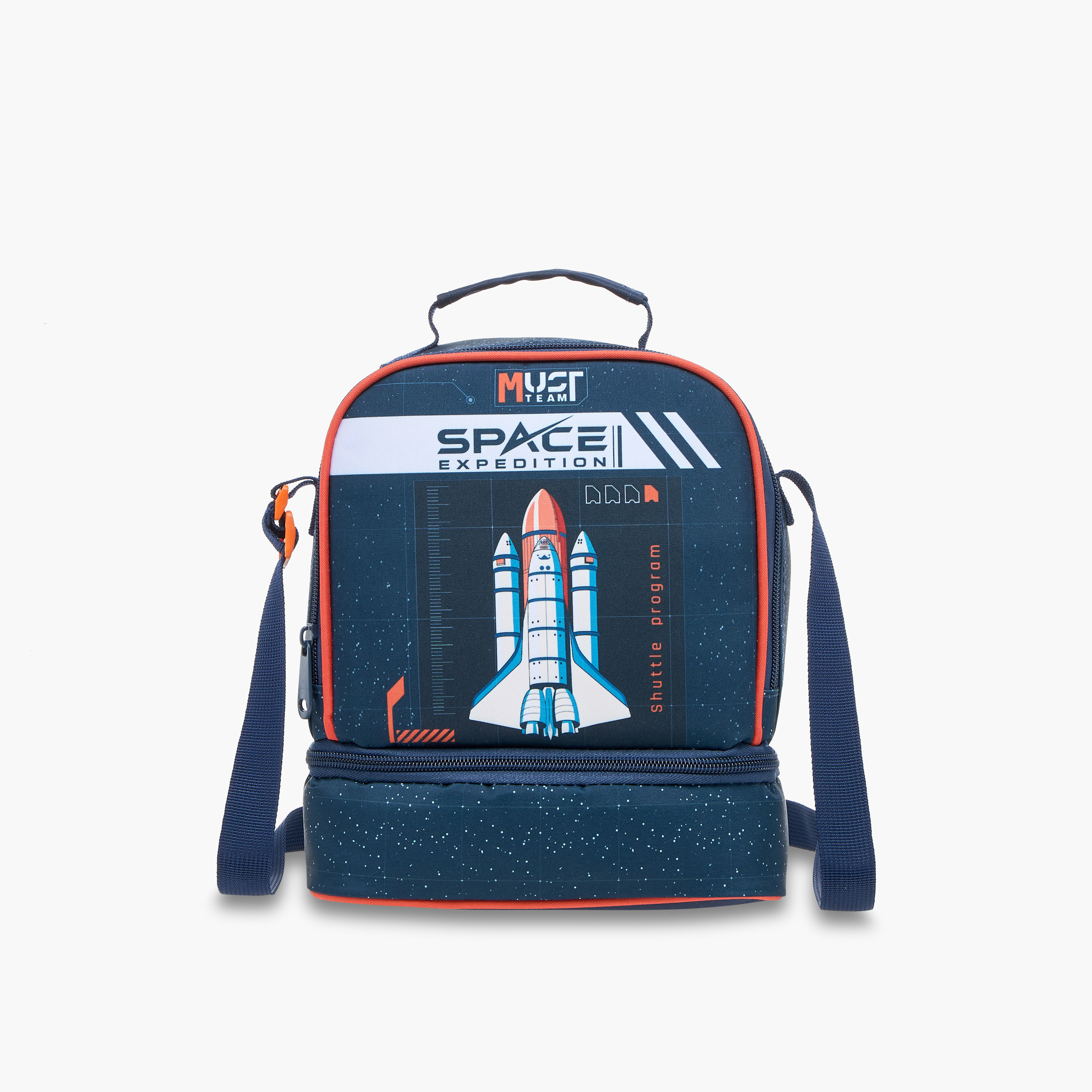 MUST Rocket Print Lunch Bag with Adjustable Strap and Zip Closure-school-lunchessentials-lunchbags-image-1
