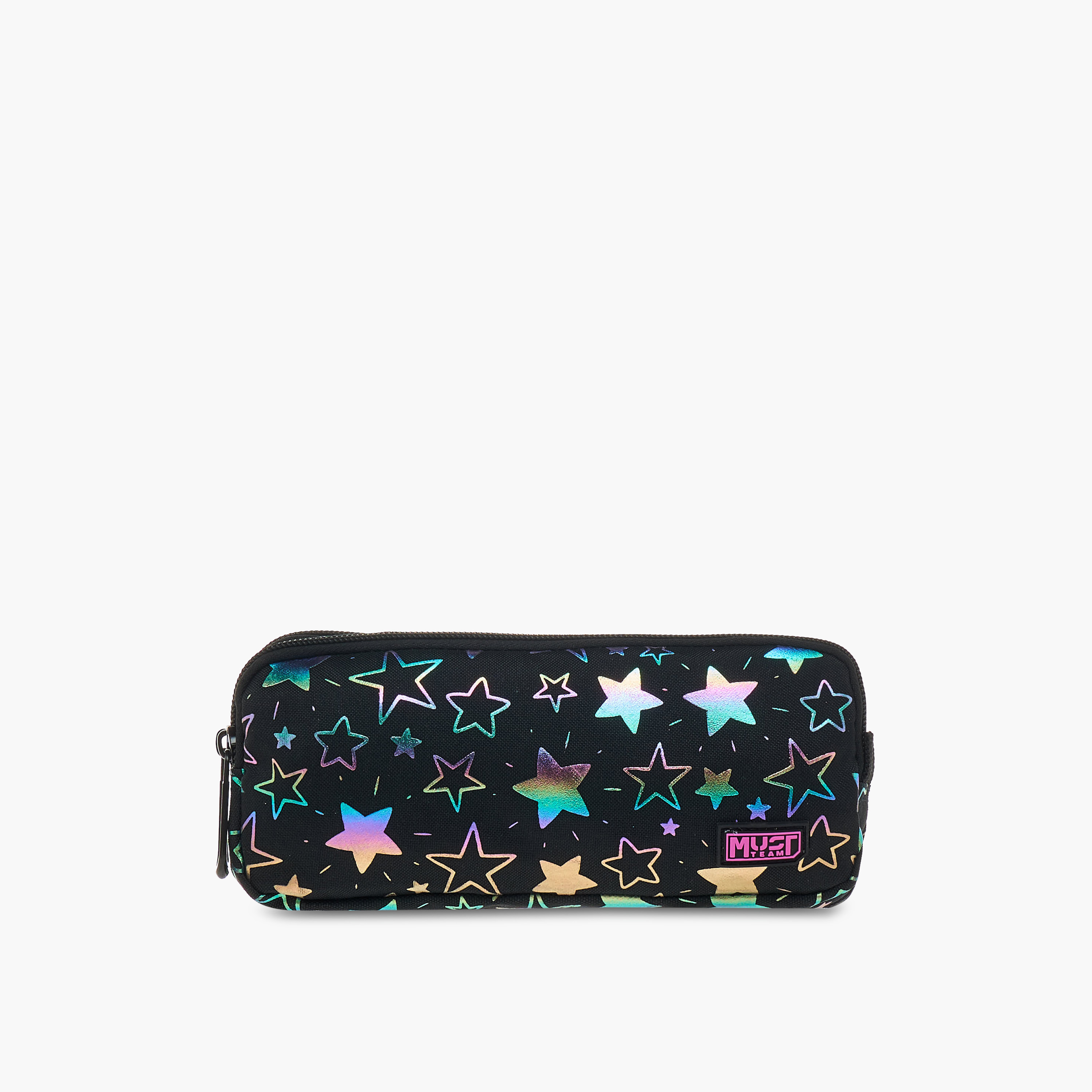 MUST Star Print 2-Compartment Pencil Pouch with Zip Closure-school-stationery-pencilcases-image-1