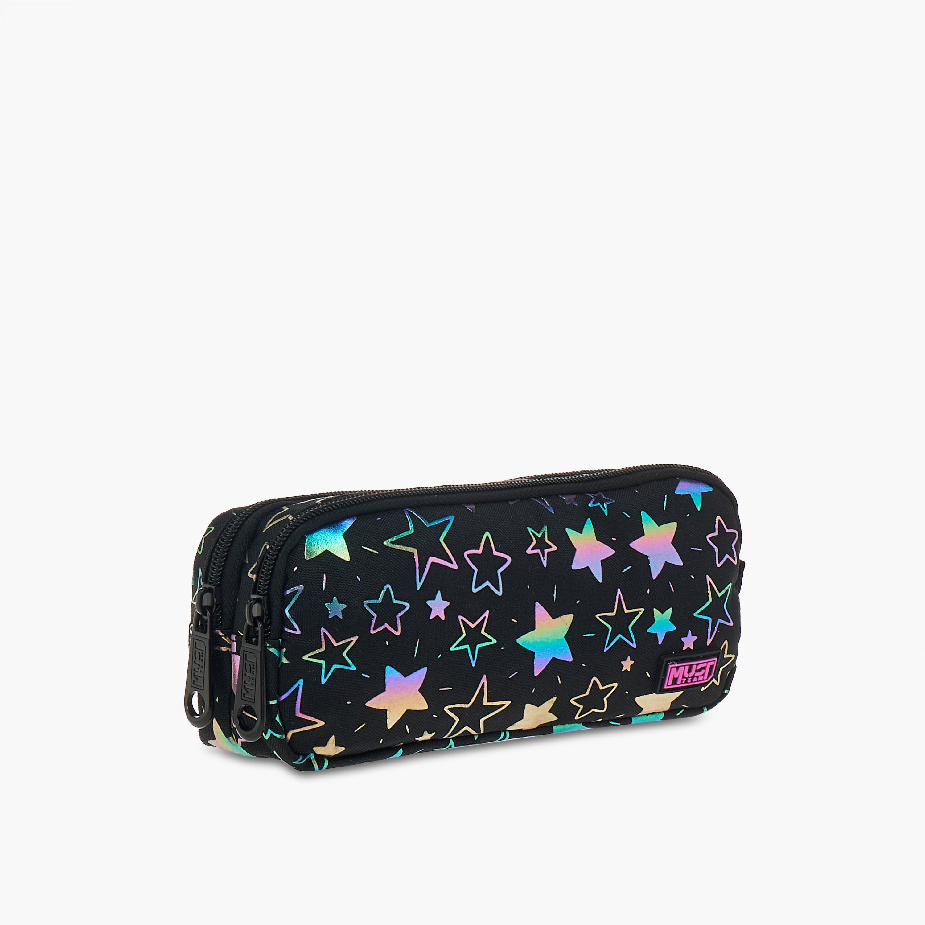 MUST Star Print 2-Compartment Pencil Pouch with Zip Closure-school-stationery-pencilcases-image-2