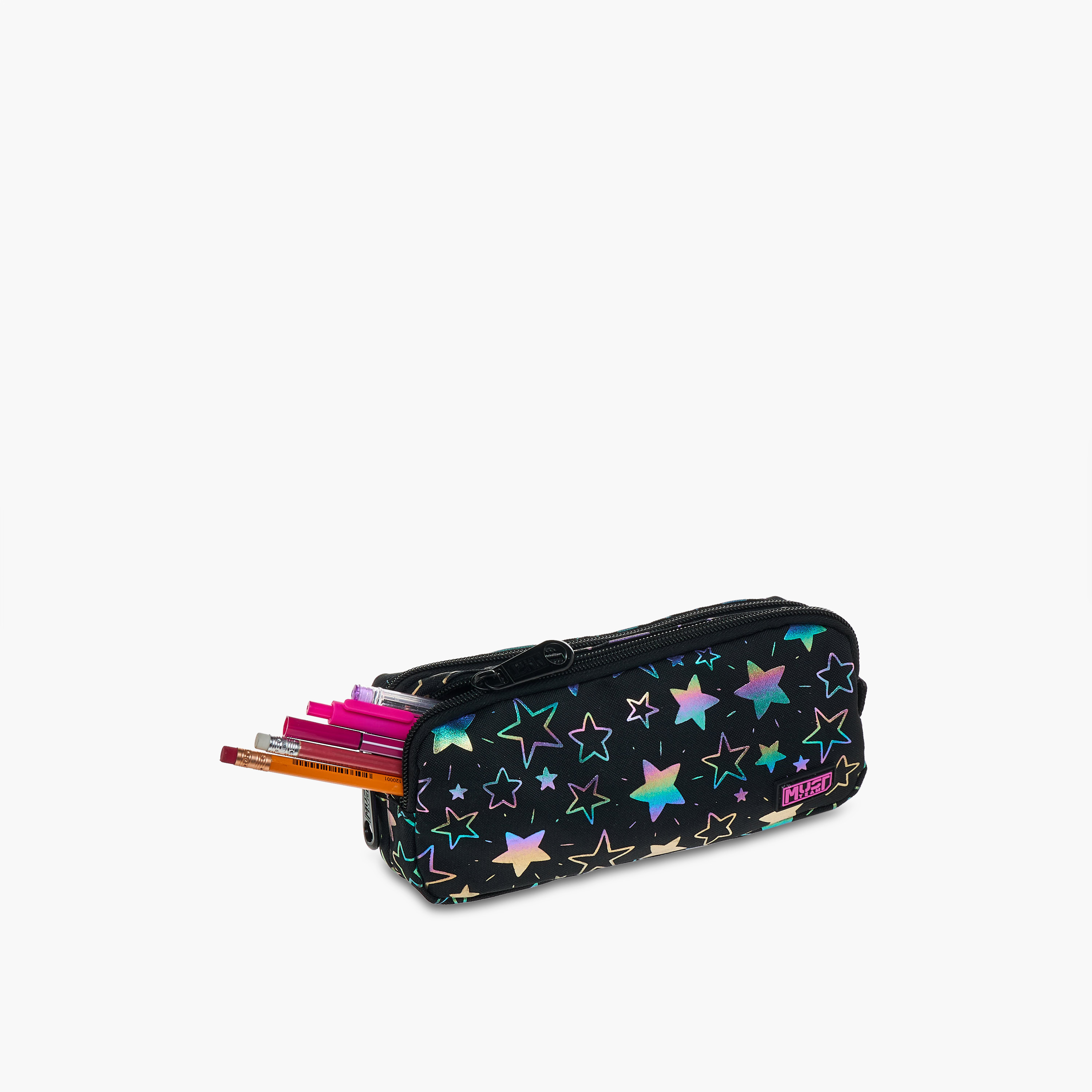 MUST Star Print 2-Compartment Pencil Pouch with Zip Closure-school-stationery-pencilcases-image-6