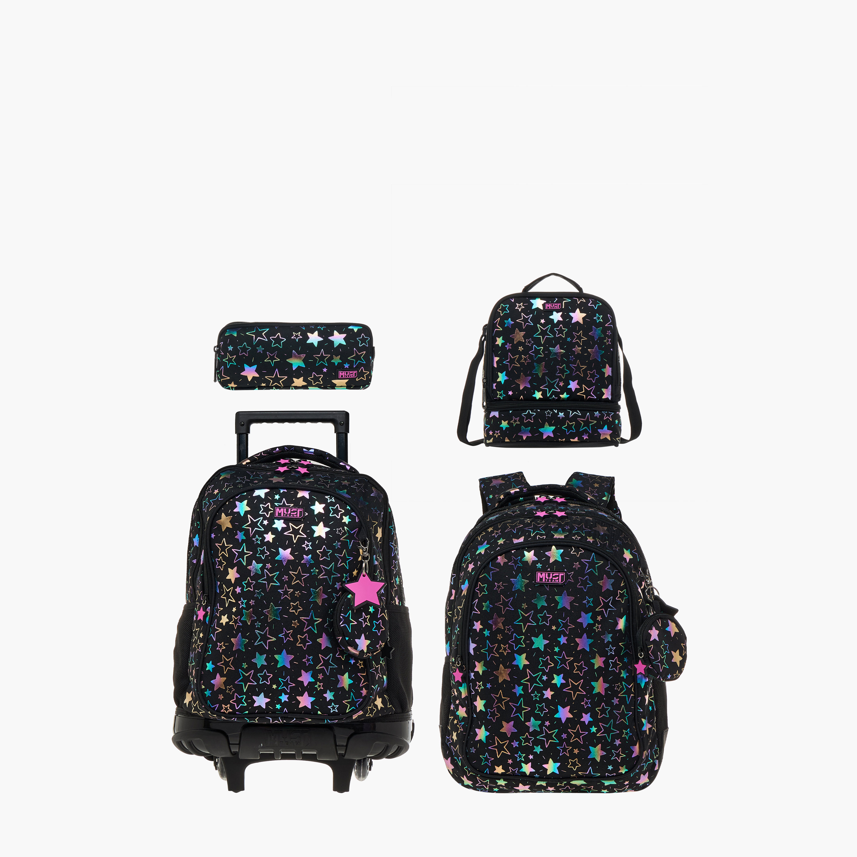 MUST Star Print 2-Compartment Pencil Pouch with Zip Closure-school-stationery-pencilcases-image-7